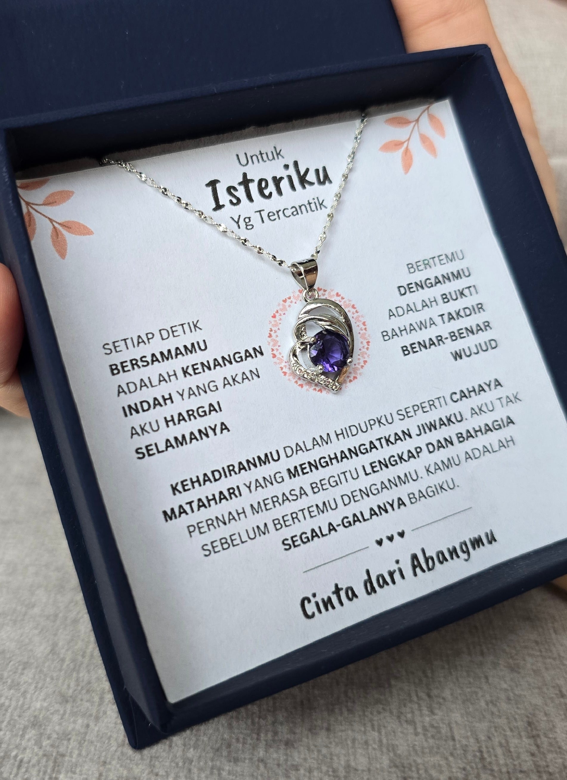 Hadiah Terbaik Untuk Isteriku I Lengkap dan Bahagia I Purple Love Necklace