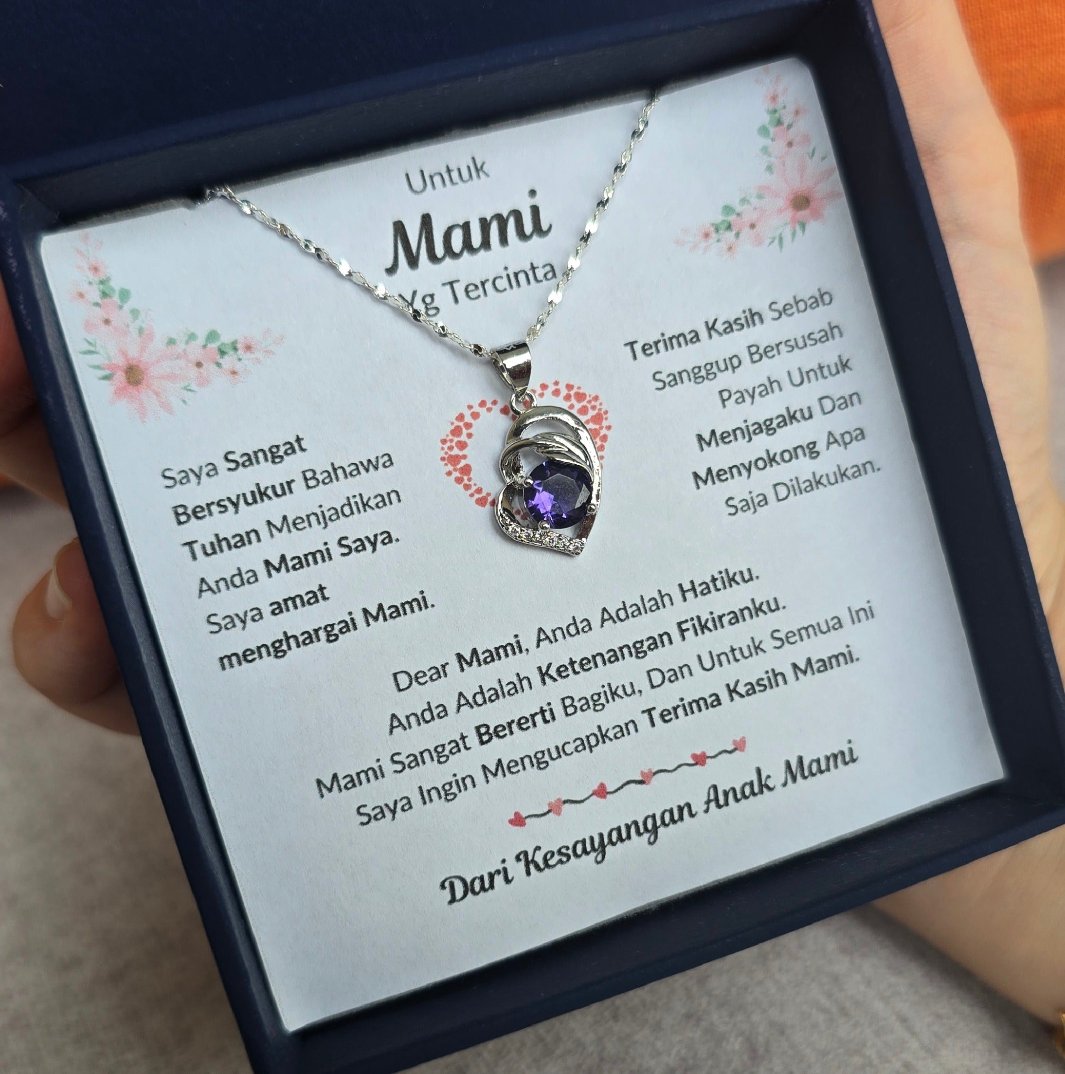 Hadiah Terbaik Untuk Mami ku I Sangat Bererti Bagiku I Purple Love Necklace