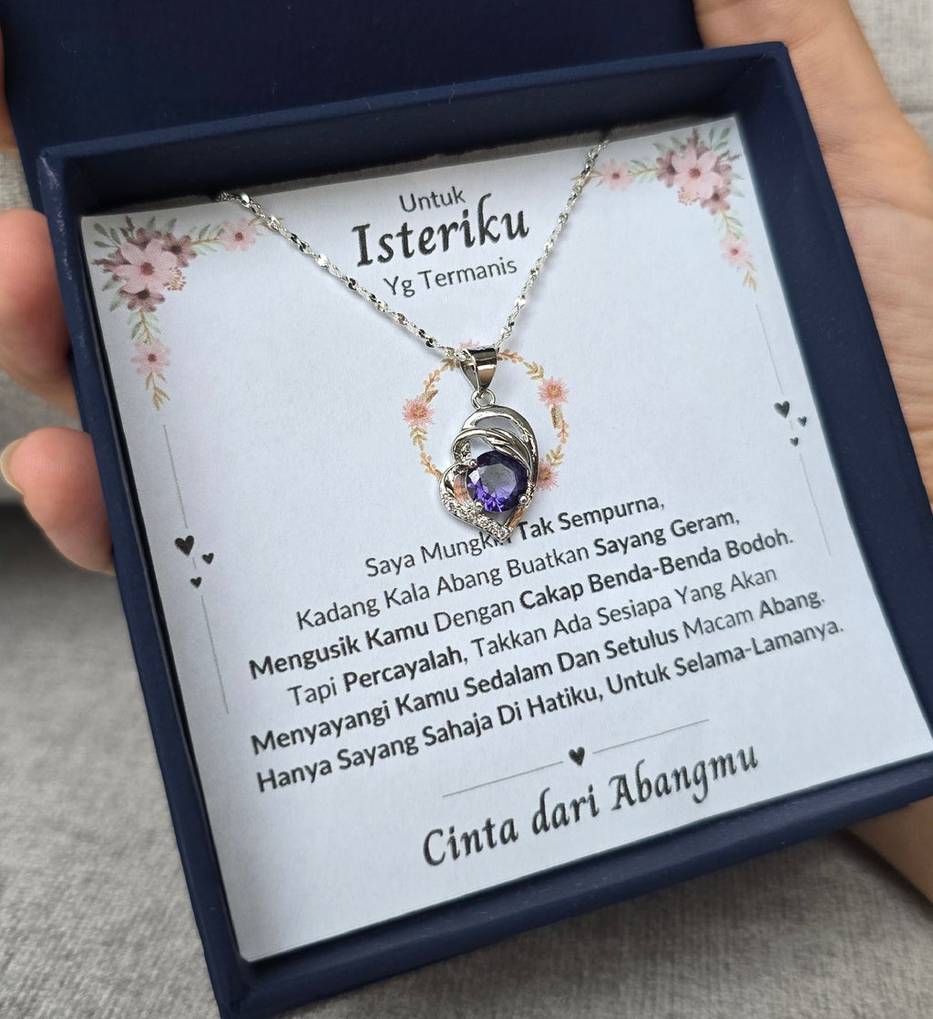 Hadiah Terbaik Untuk Isteriku I Sayang Selama-lamanya I Purple Love Necklace