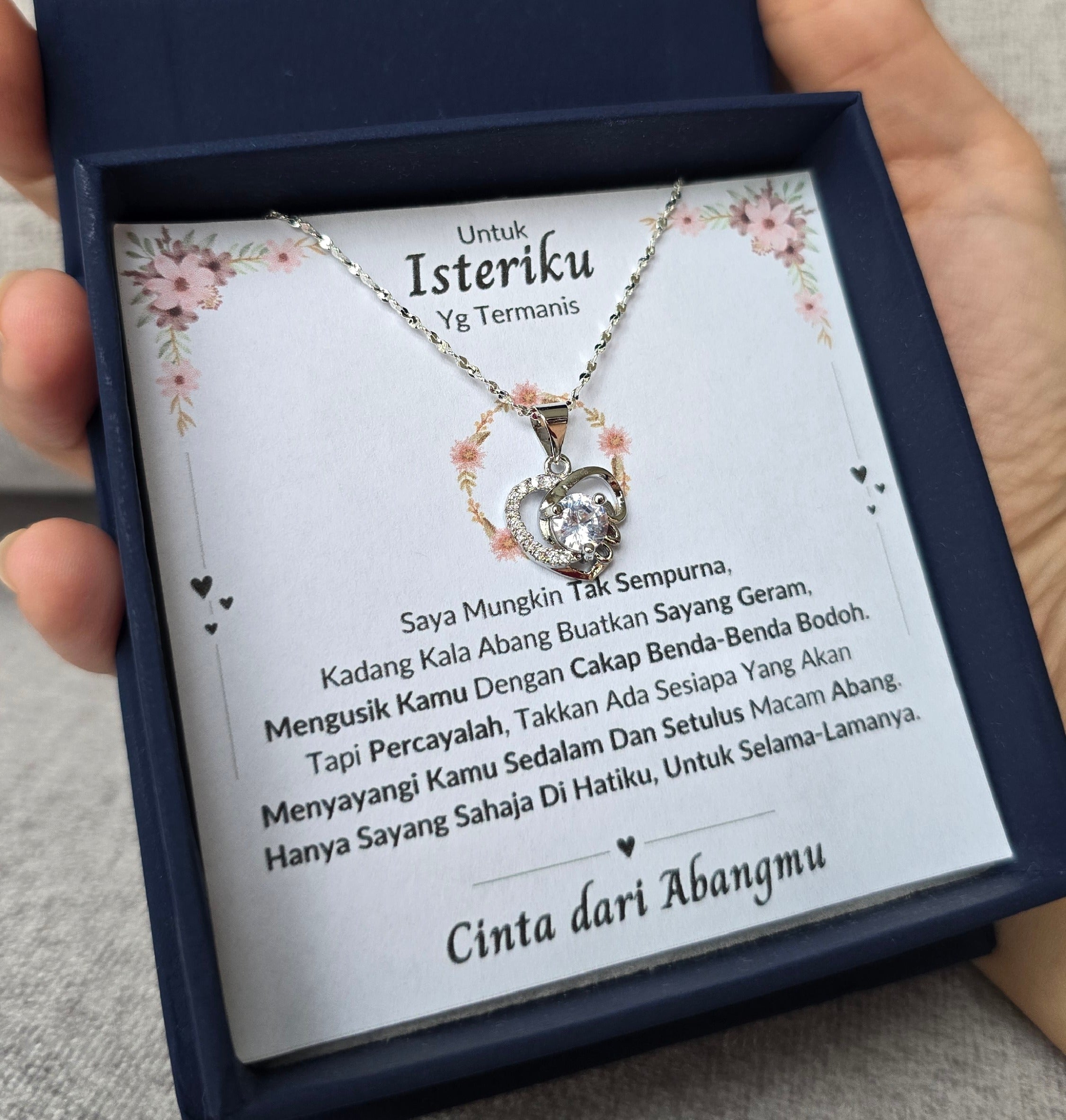 Hadiah Terbaik Untuk Isteriku I Sayang Selama-lamanya I Love Heart Necklace