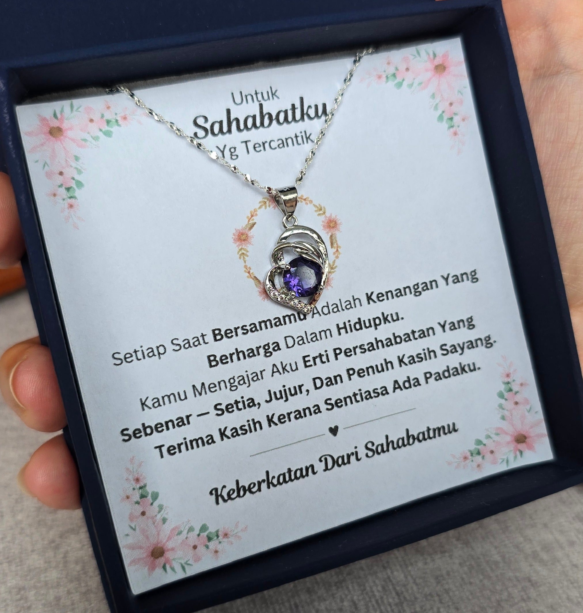 Hadiah Terbaik Untuk Sahabatku I Kenangan Yang Berharga I Purple Love Necklace