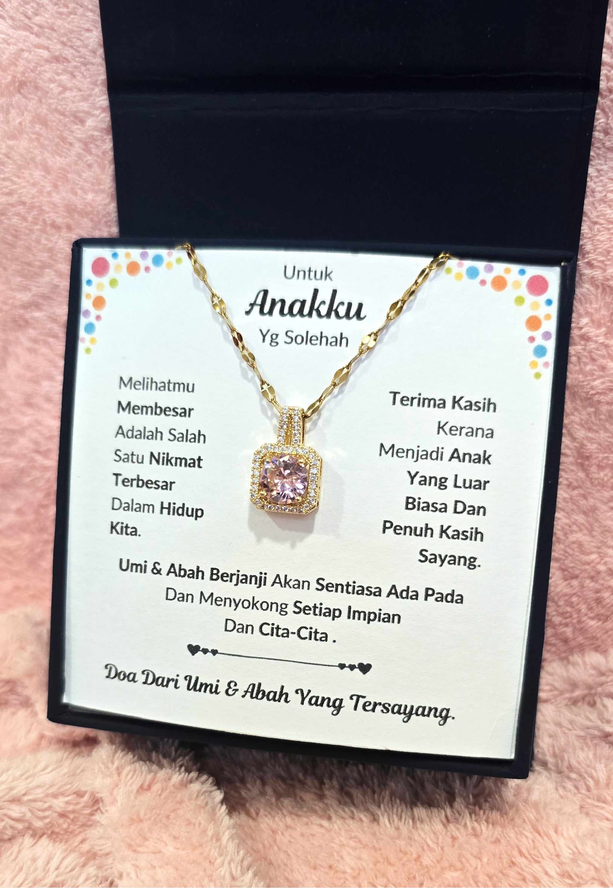 Hadiah Terbaik Untuk Anakku I Sentiasa Ada Padamu I Dari UmiAbah I Sweet Pink Necklace