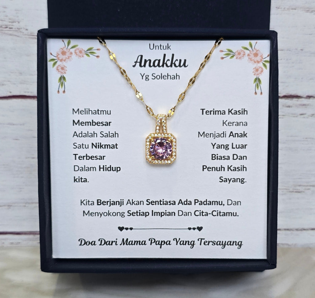 Hadiah Terbaik Untuk Anakku I Sentiasa Ada Padamu I Dari MamaPapa I Sweet Pink Necklace