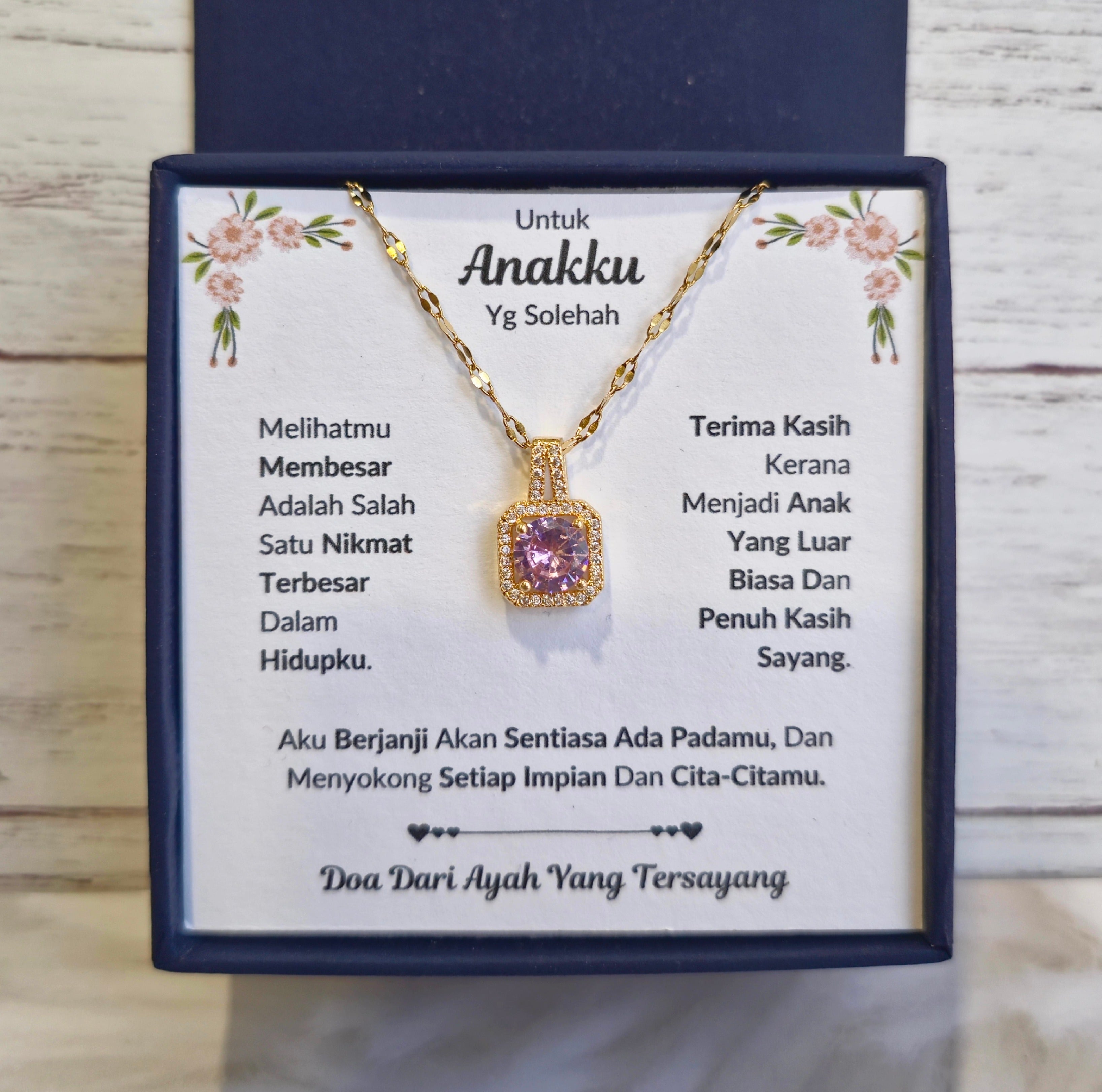Hadiah Terbaik Untuk Anakku I Sentiasa Ada Padamu I Dari Ayah I Sweet Pink Necklace
