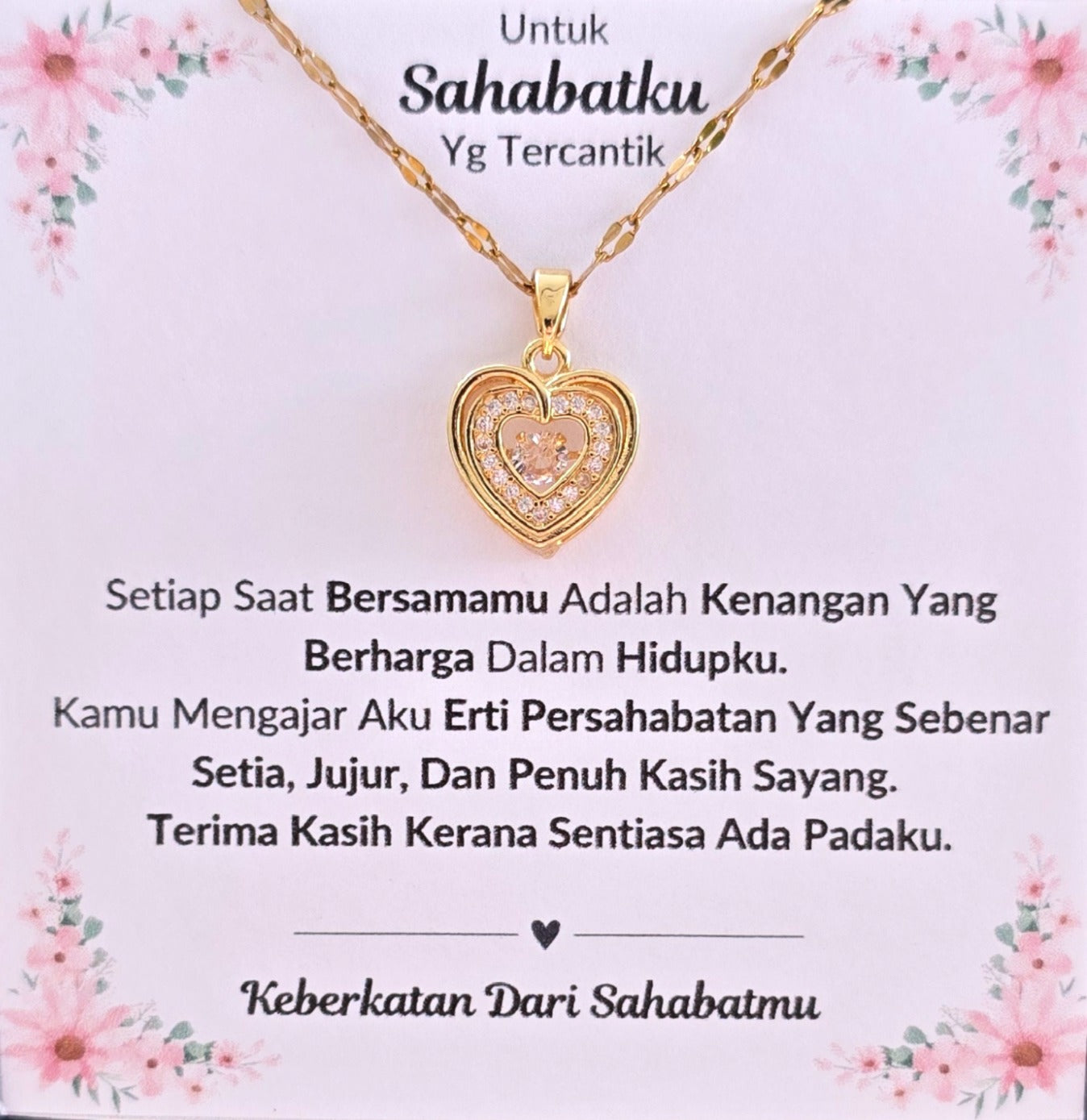 Hadiah Terbaik Untuk Sahabatku I Kenangan Yang Berharga I Gold Heart Necklace