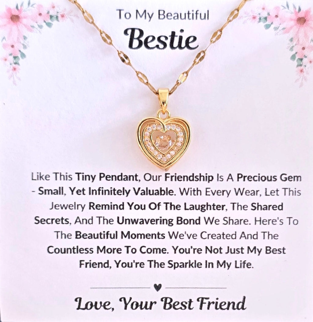 Best Gift To My Bestie I Not Just Best Friend I Gold Heart Necklace