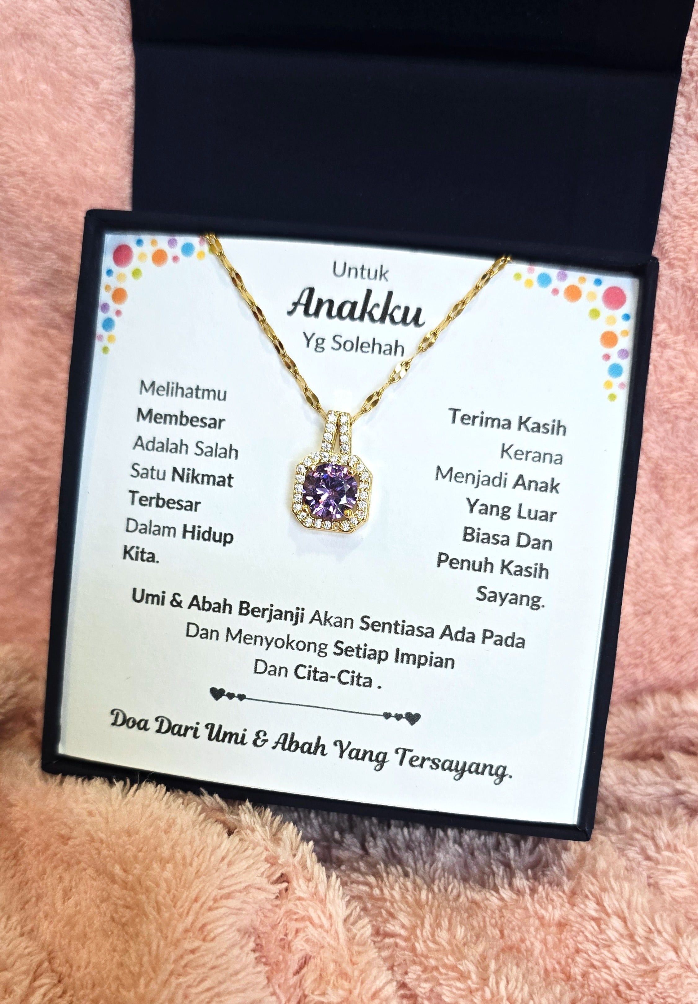 Hadiah Terbaik Untuk Anakku I Sentiasa Ada Padamu I Dari UmiAbah I Sweet Purple Necklace