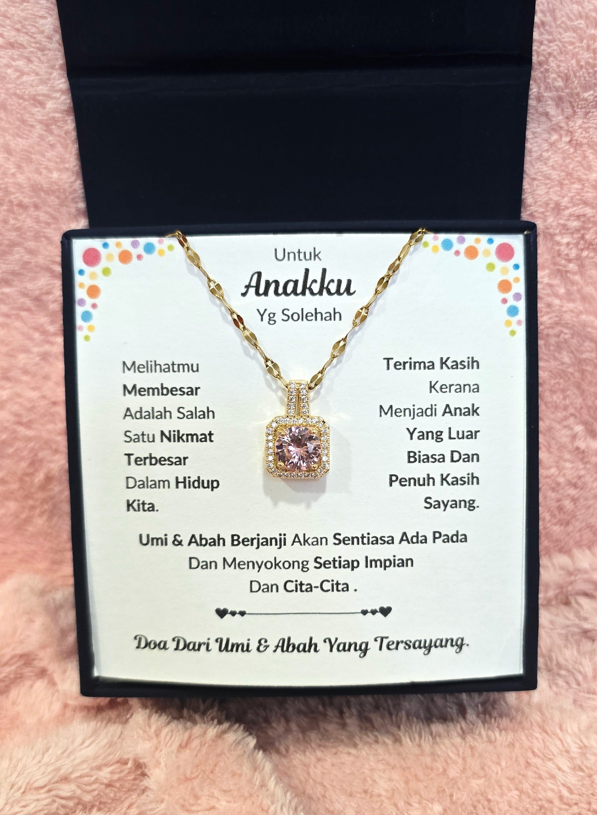 Hadiah Terbaik Untuk Anakku I Sentiasa Ada Padamu I Dari UmiAbah I Sweet Pink Necklace