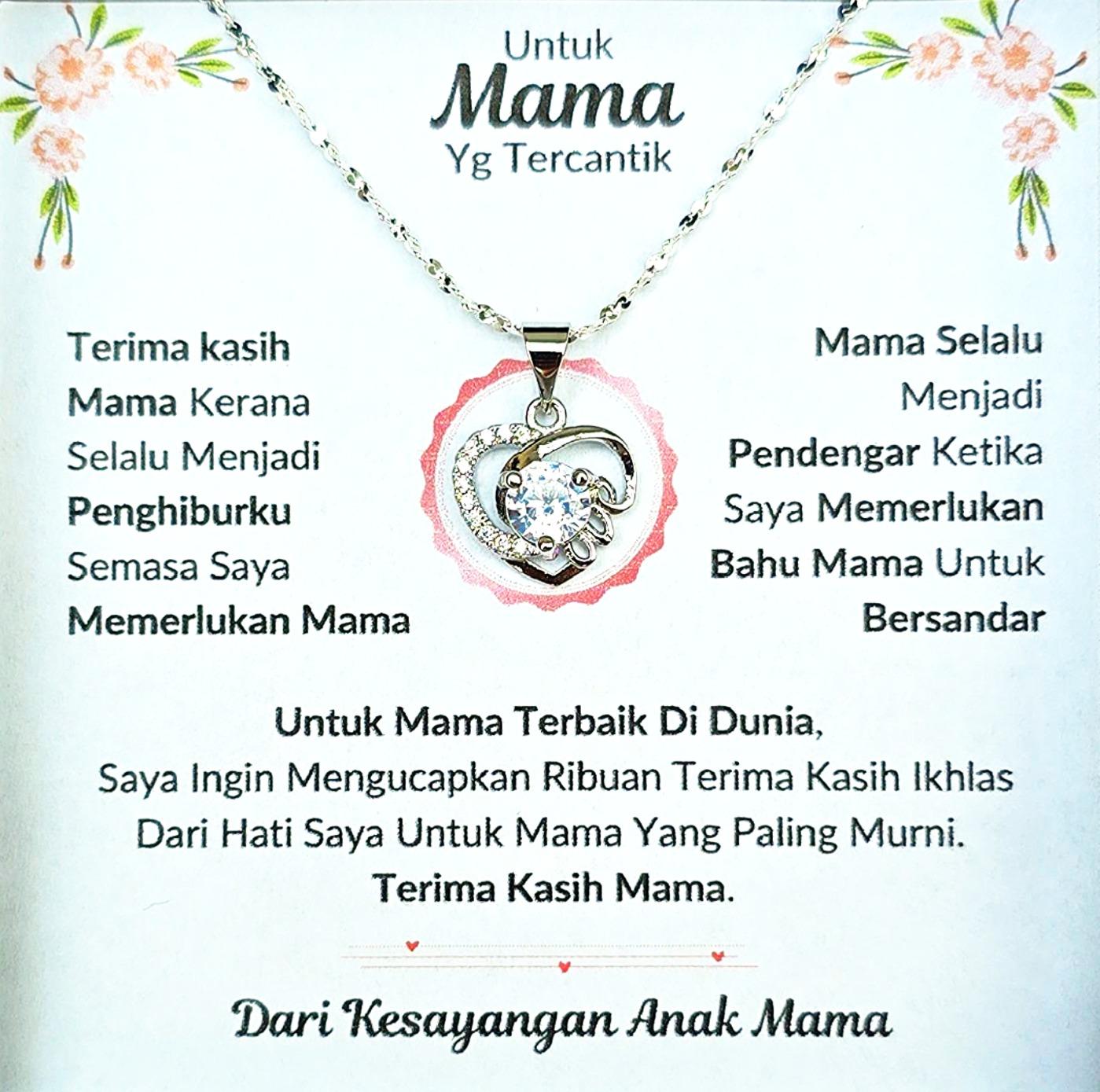 Hadiah Terbaik Untuk Mama Terbaik Di Dunia I Love Heart Necklace