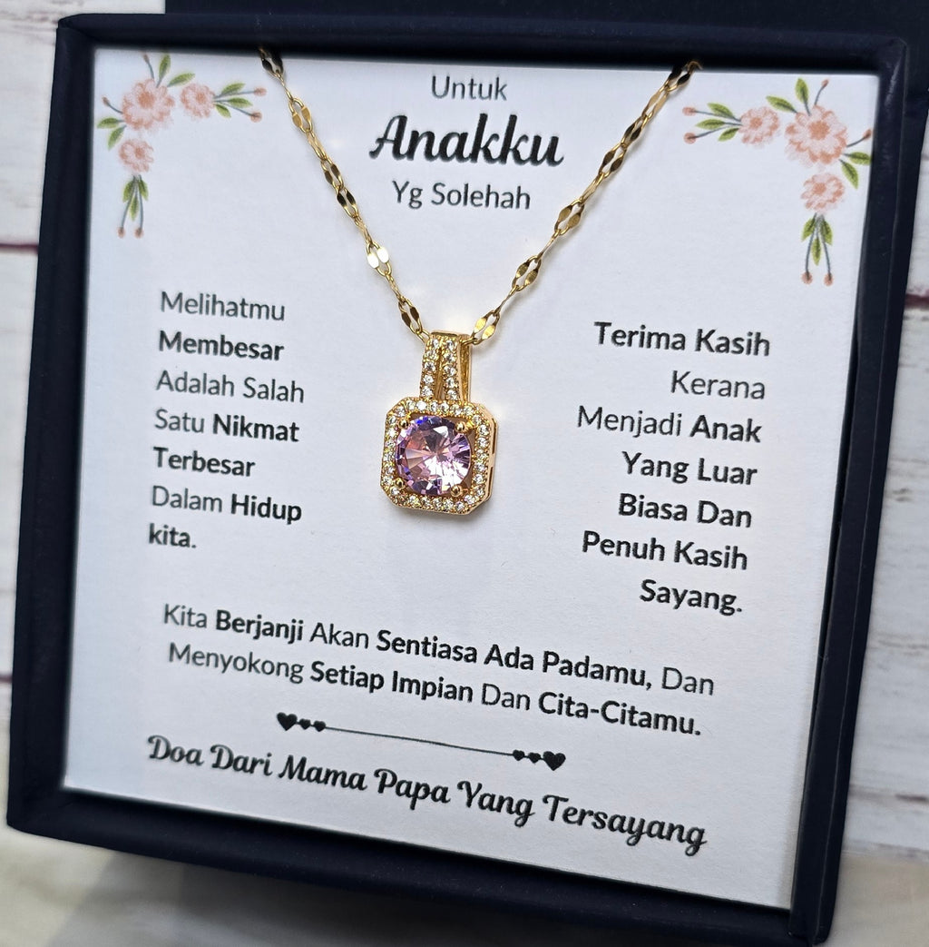 Hadiah Terbaik Untuk Anakku I Sentiasa Ada Padamu I Dari MamaPapa I Sweet Pink Necklace