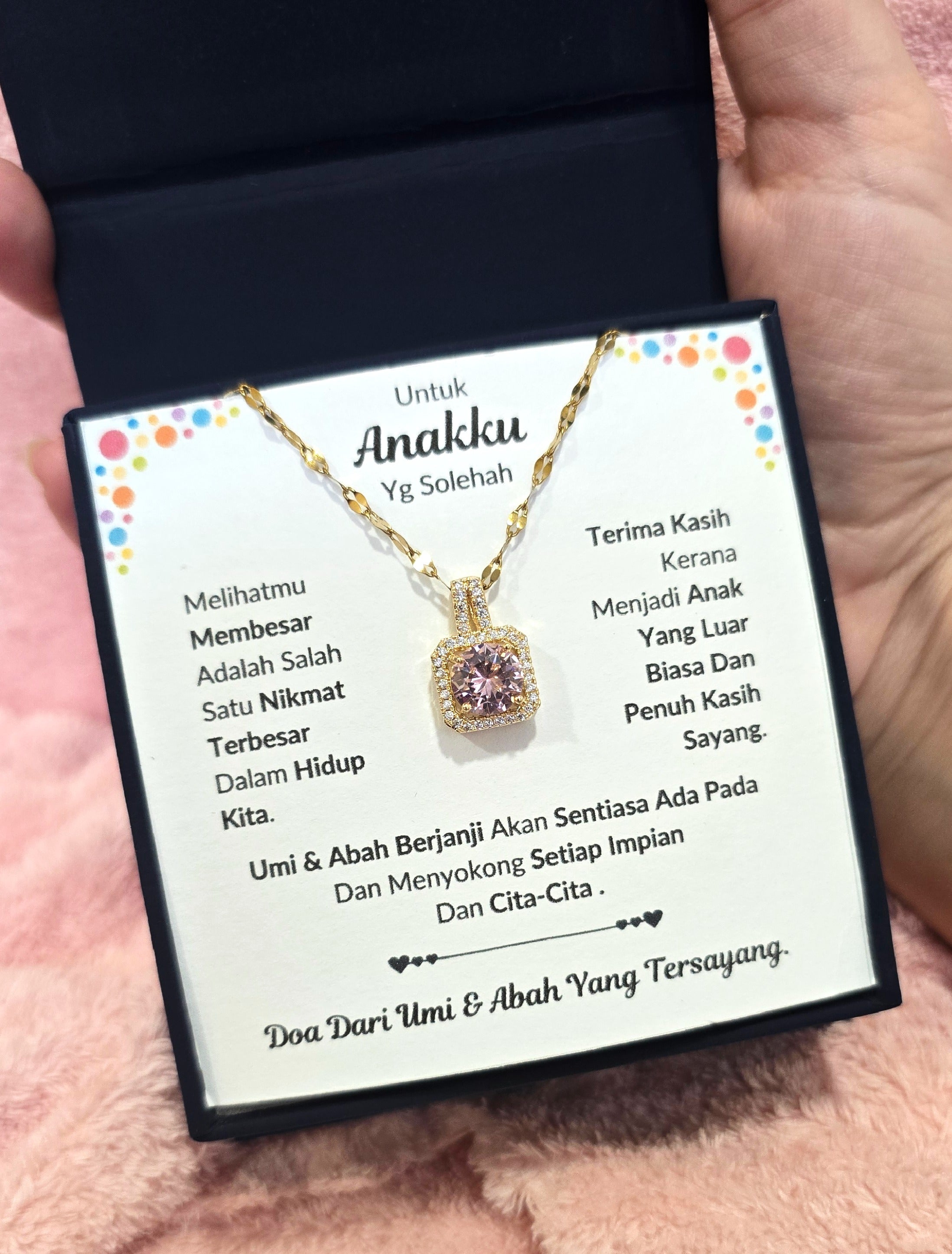 Hadiah Terbaik Untuk Anakku I Sentiasa Ada Padamu I Dari UmiAbah I Sweet Pink Necklace