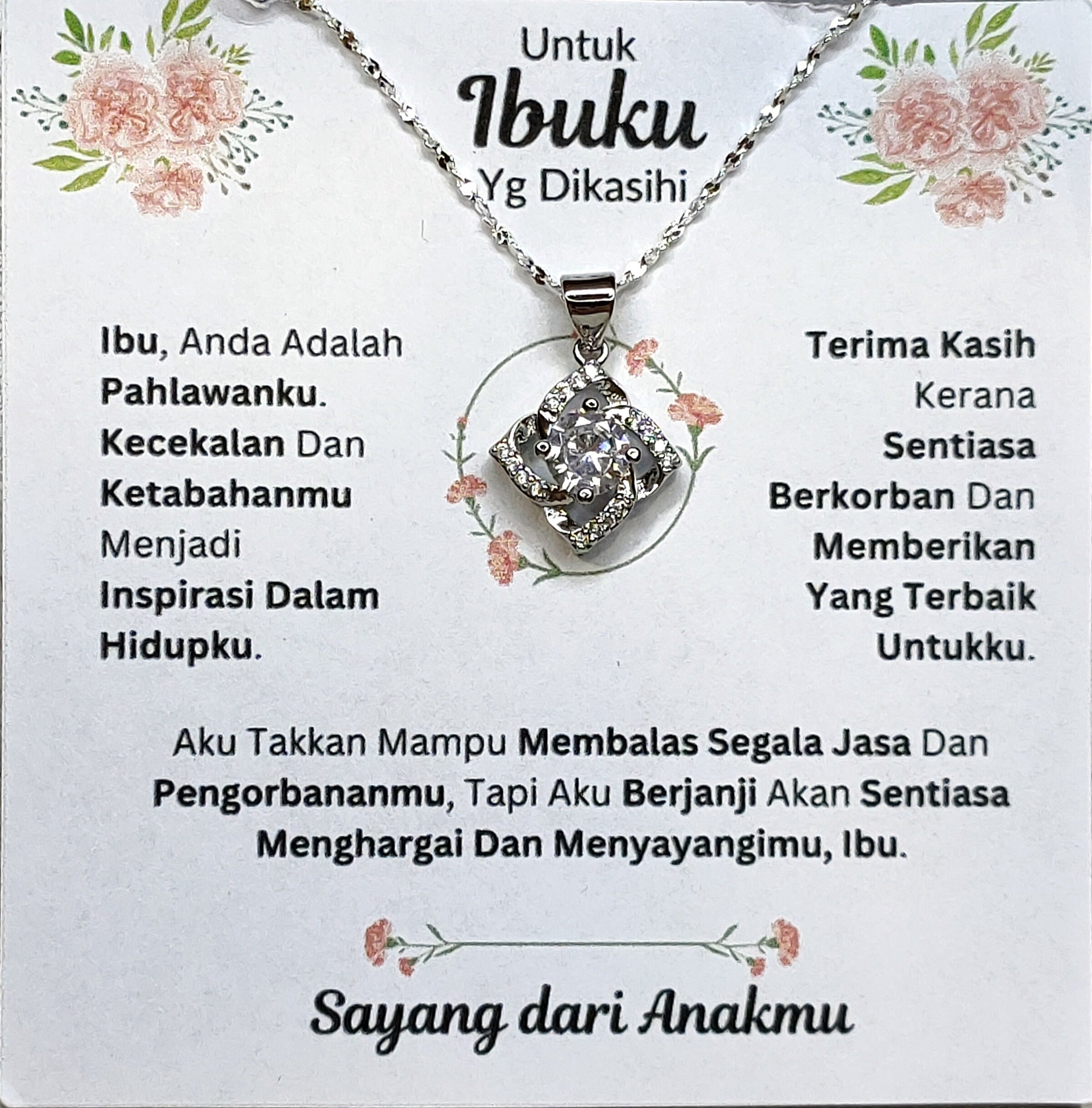 Hadiah Terbaik Untuk Ibuku I Sentiasa Berkorban Untukku I Elegant Love Necklace