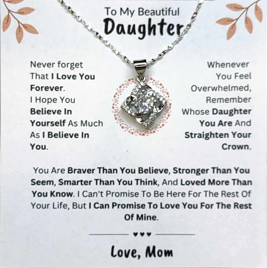 Best Gift To My Daughter I Love You Forever I From Mom I Elegant Love Necklace