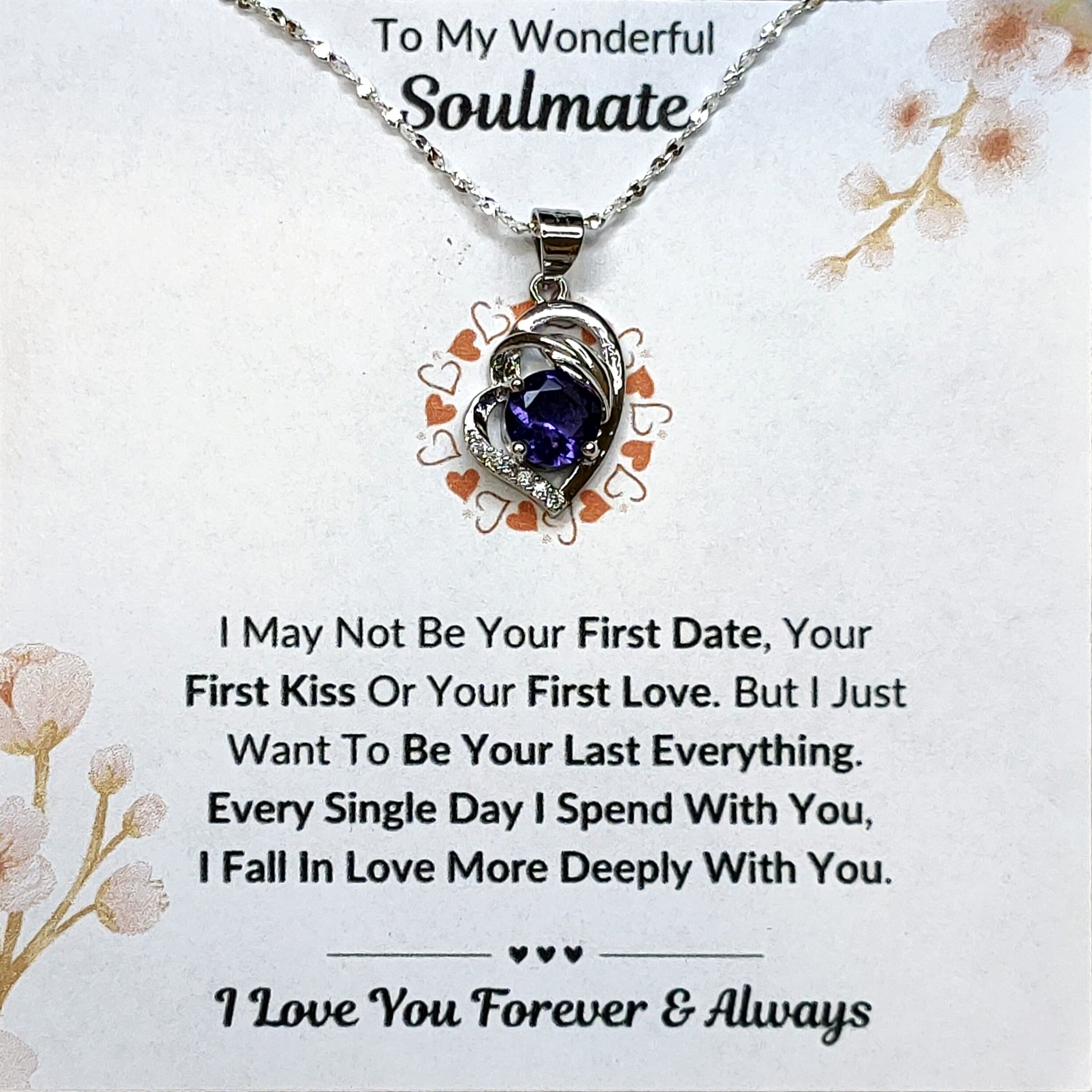 Best Gift To My Soulmate I Be Your Last Everything I Purple Love Necklace