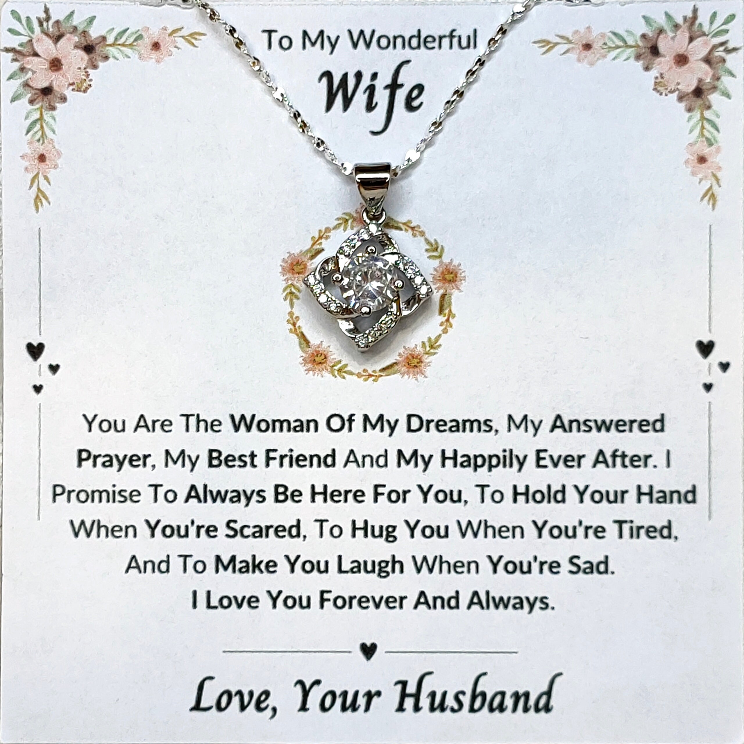 Best Gift To My Wife I Woman Of My Dreams I Elegant Love Necklace