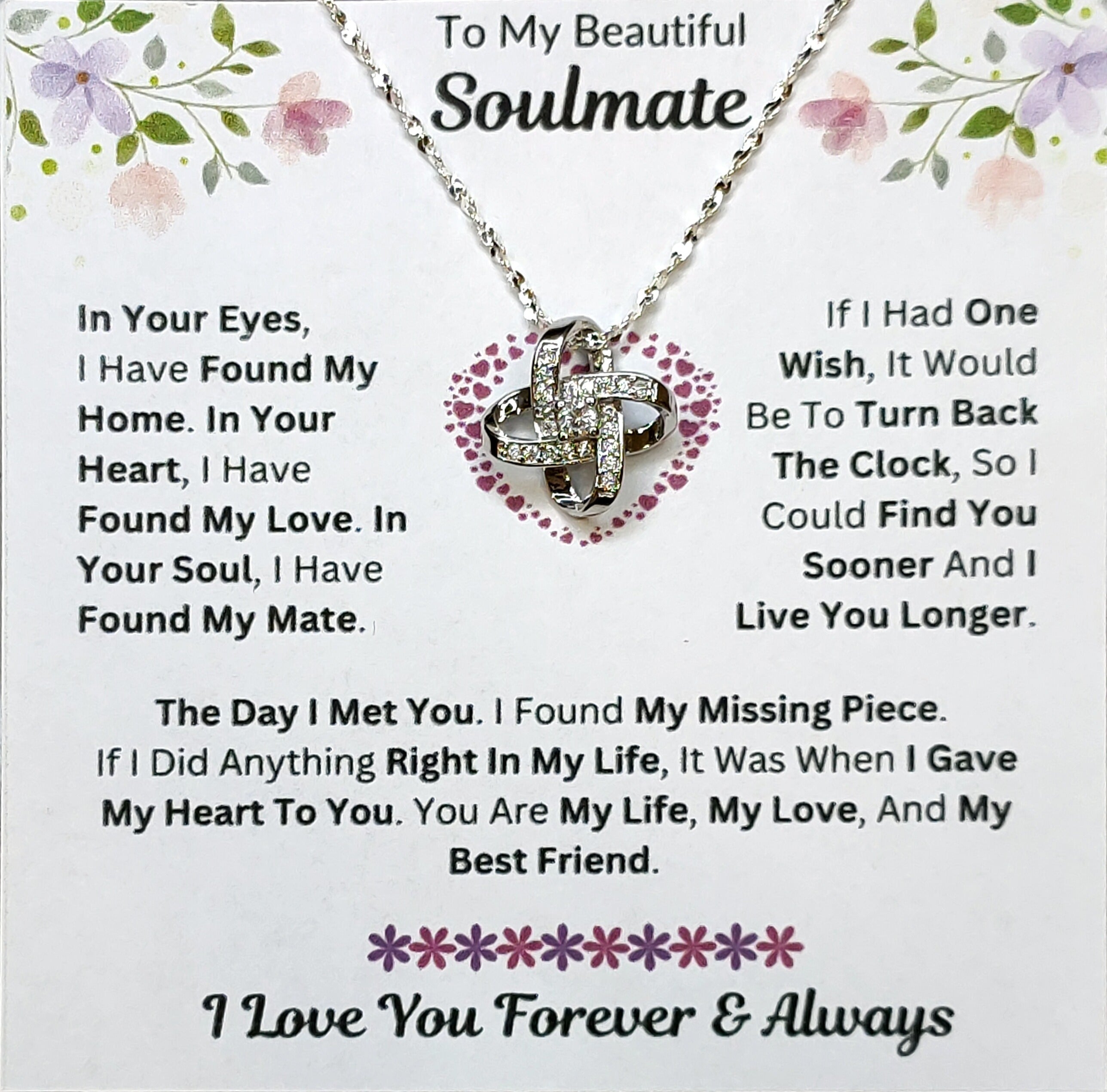 Best Gift To My Soulmate I Found My Missing Piece  I Love Knot Necklace