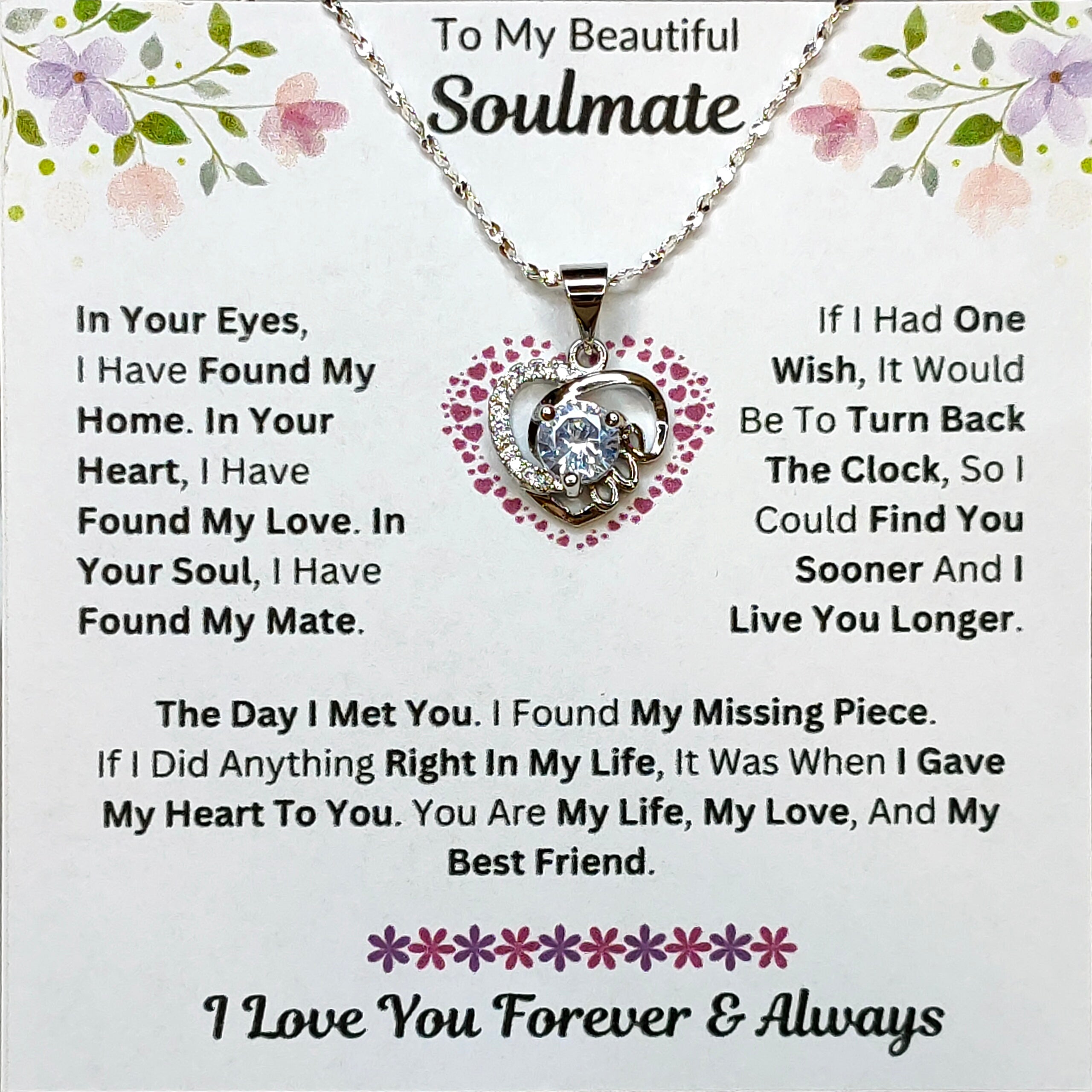 Best Gift To My Soulmate I Found My Missing Piece I Love Heart Necklace
