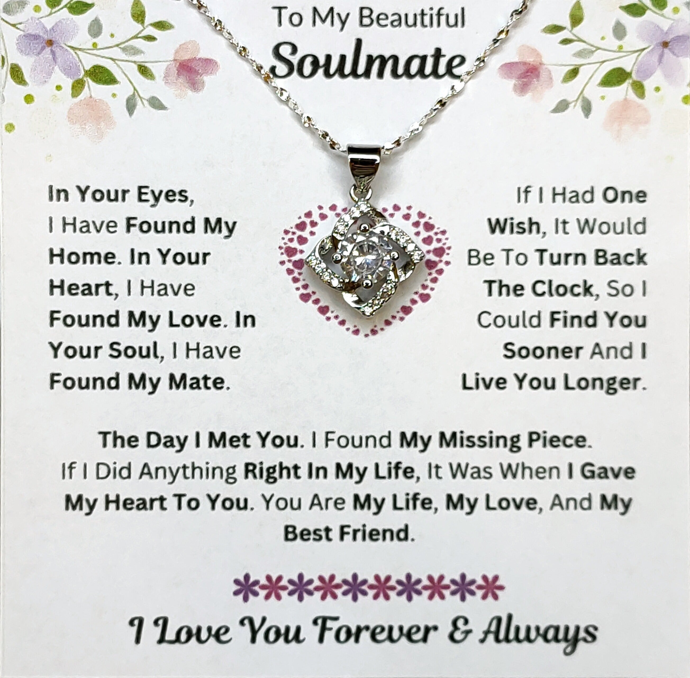 Best Gift To My Soulmate I Found My Missing Piece I Elegant Love Necklace