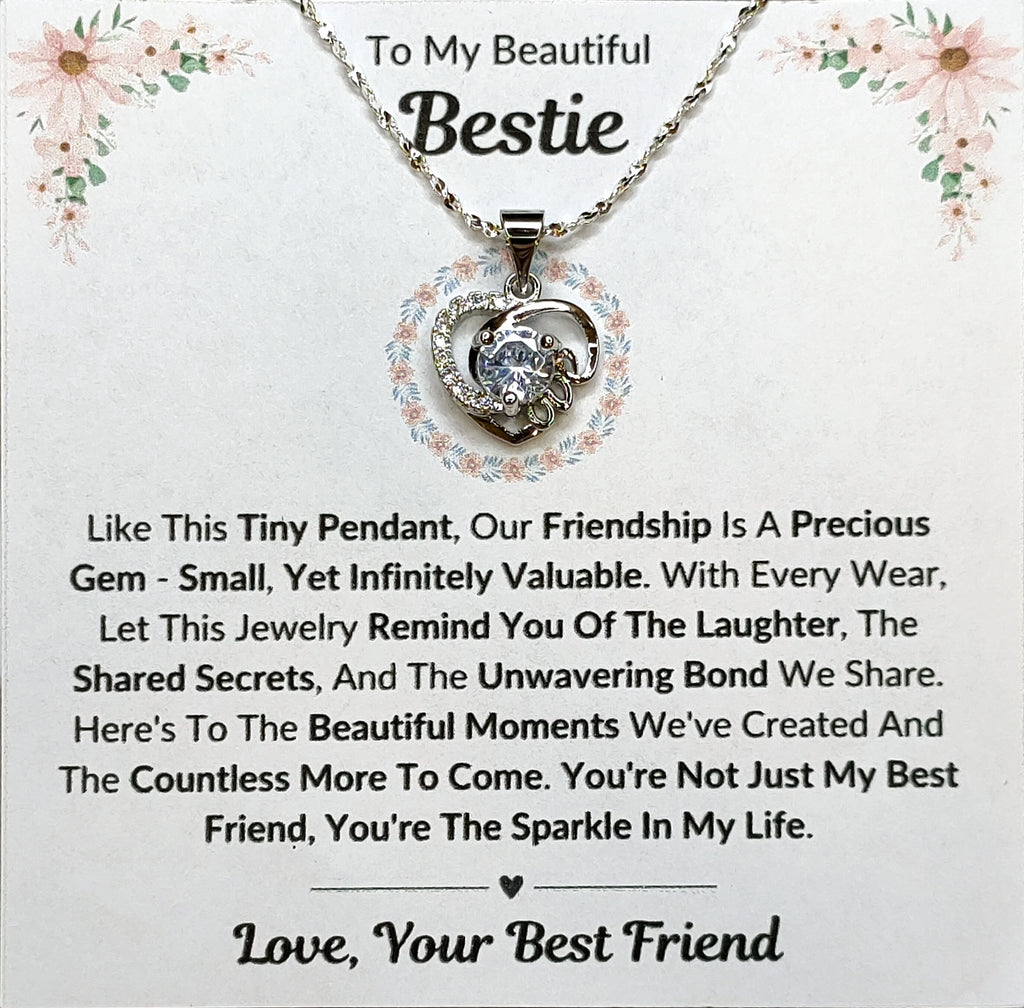 Best Gift To My Bestie I Not Just Best Friend I Love Heart Necklace