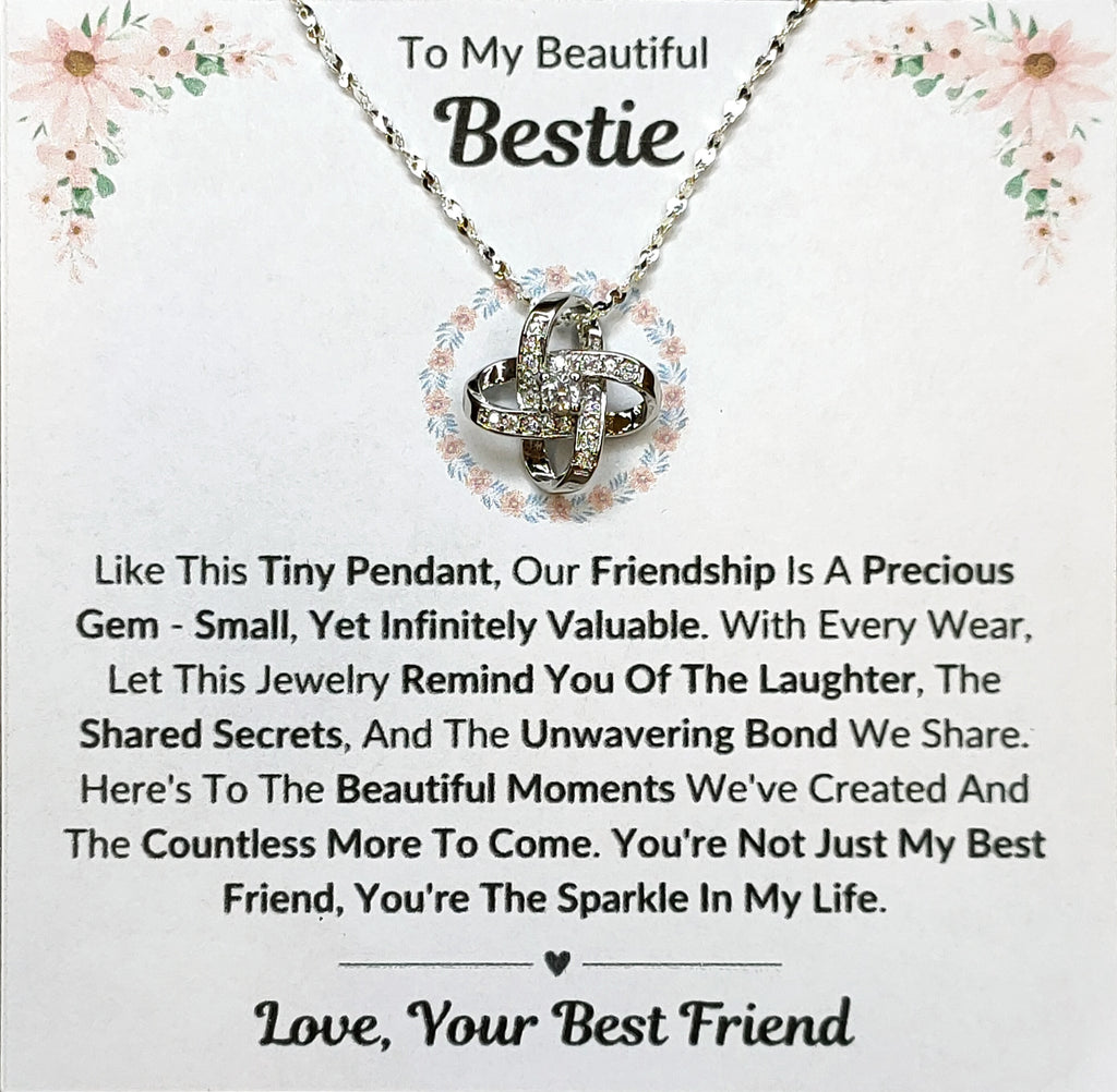 Best Gift To My Bestie I Not Just Best Friend  I Love Knot Necklace