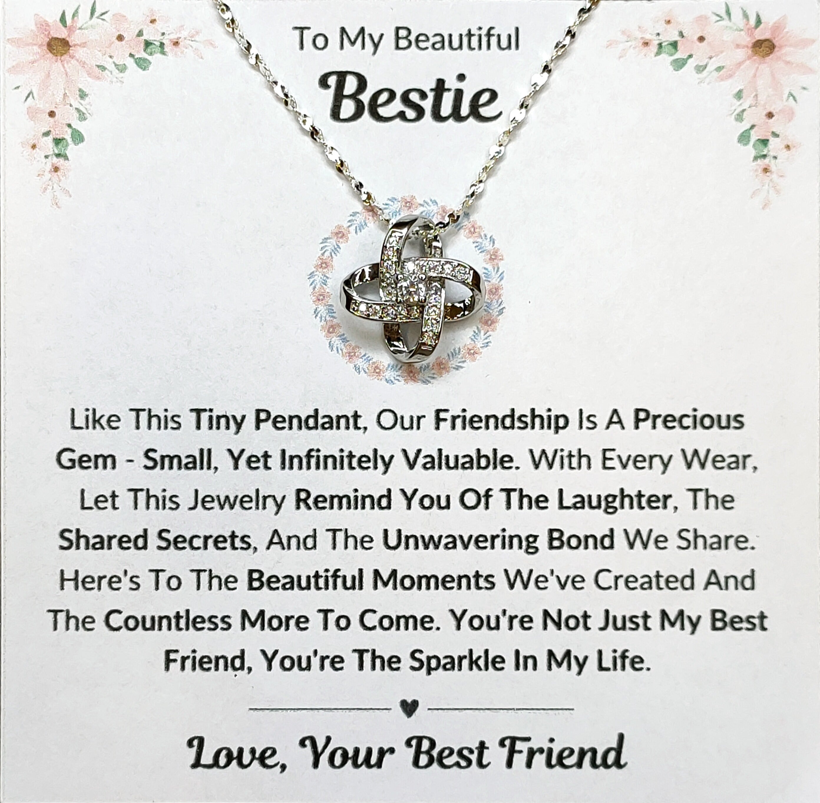 Best Gift To My Bestie I Not Just Best Friend  I Love Knot Necklace