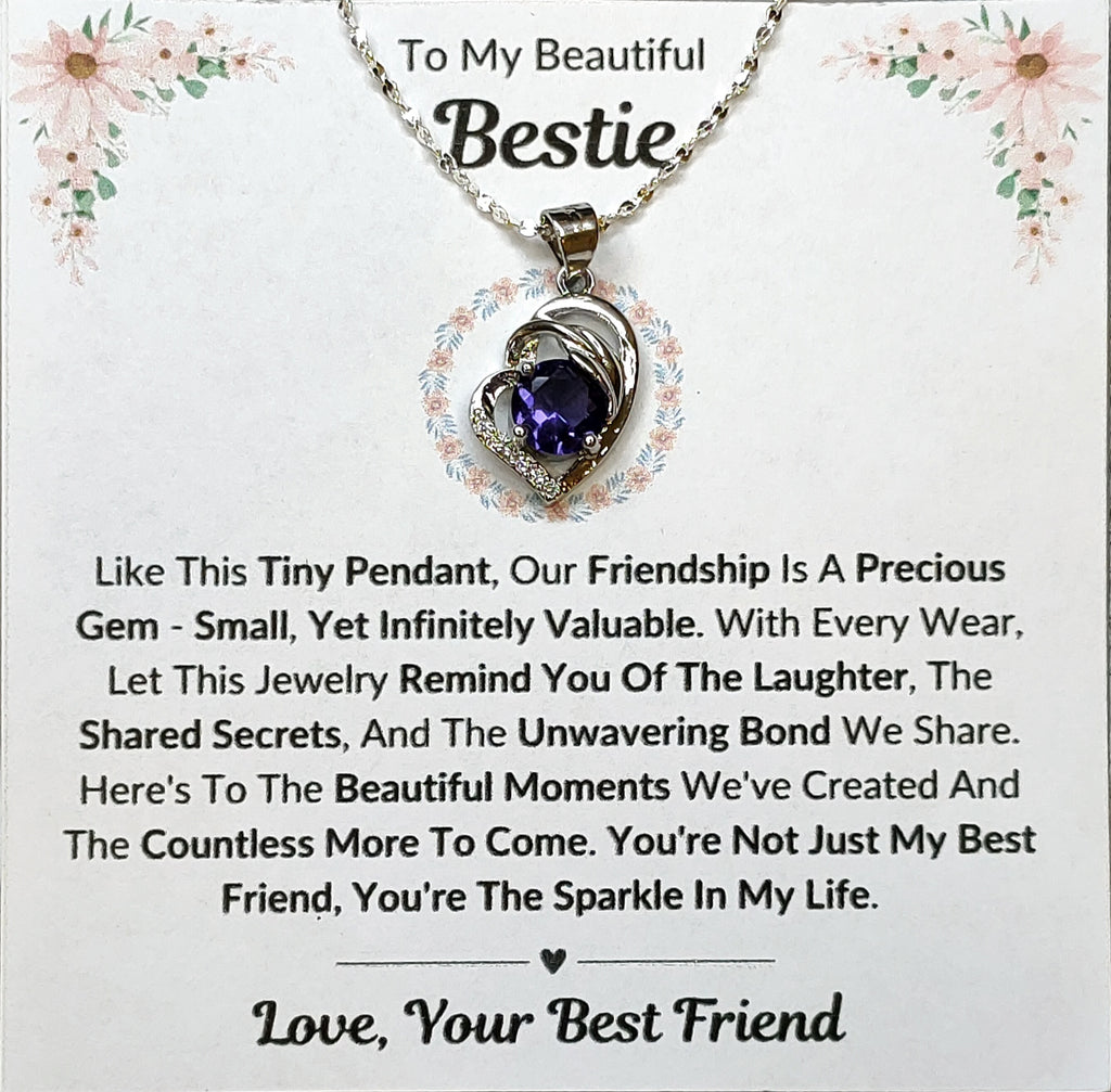 Best Gift To My Bestie I Not Just Best Friend I Purple Love Necklace