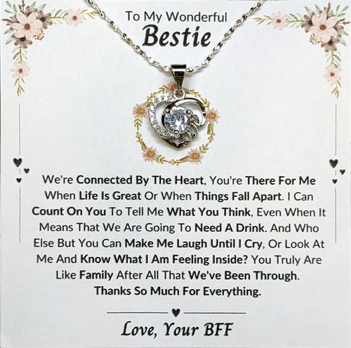 Best Gift To My Bestie I Connected By Heart I Love Heart Necklace