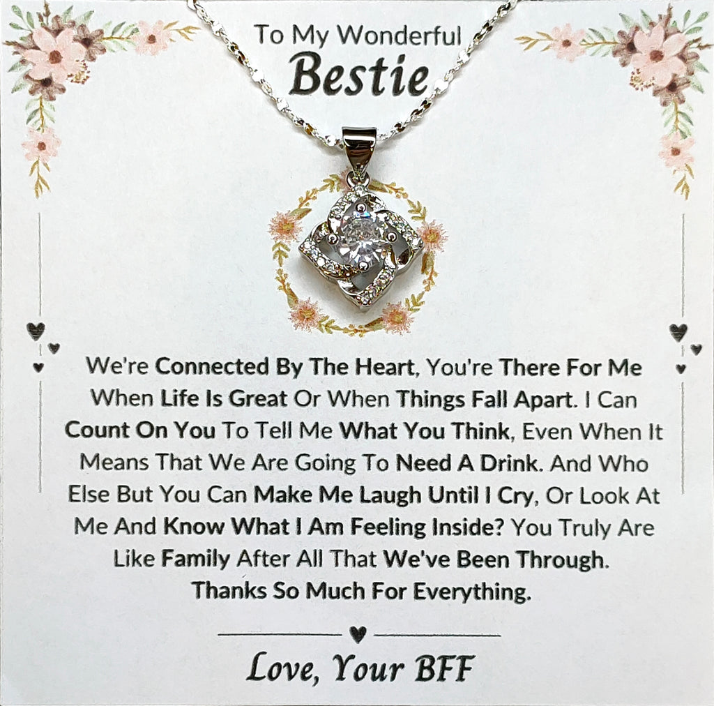 Best Gift To My Bestie I Connected By Heart I Elegant Love Necklace