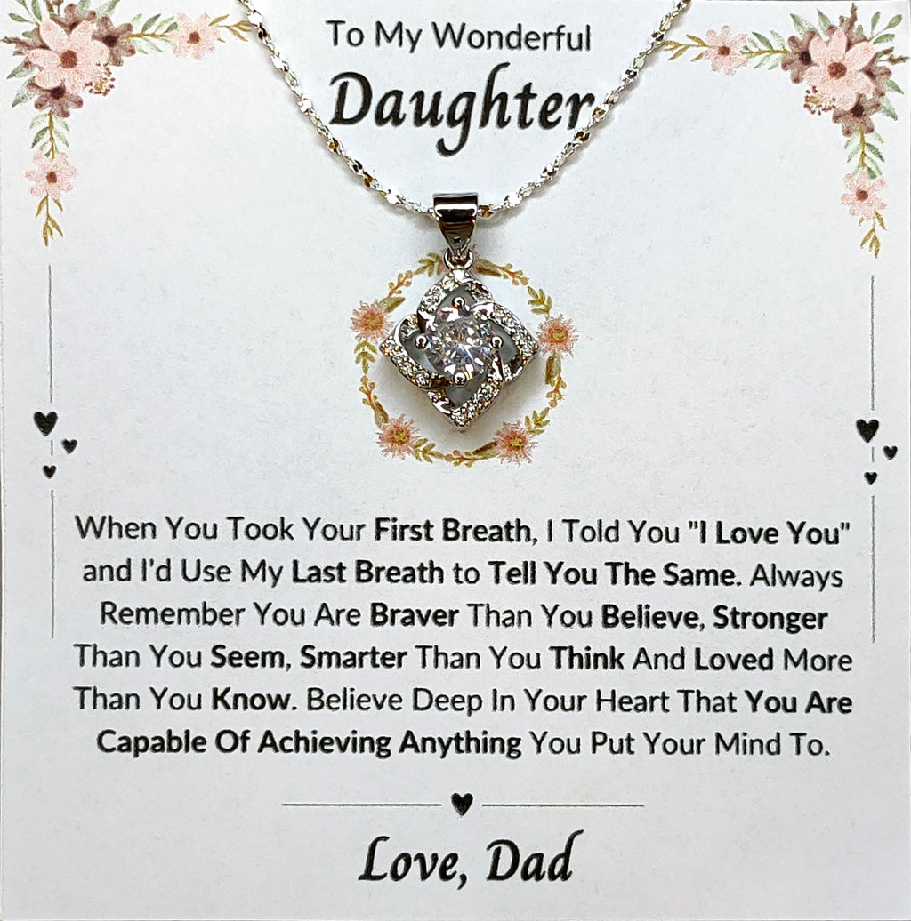 Best Gift To My Daughter I Always Love You I From Dad I Elegant Love Necklace
