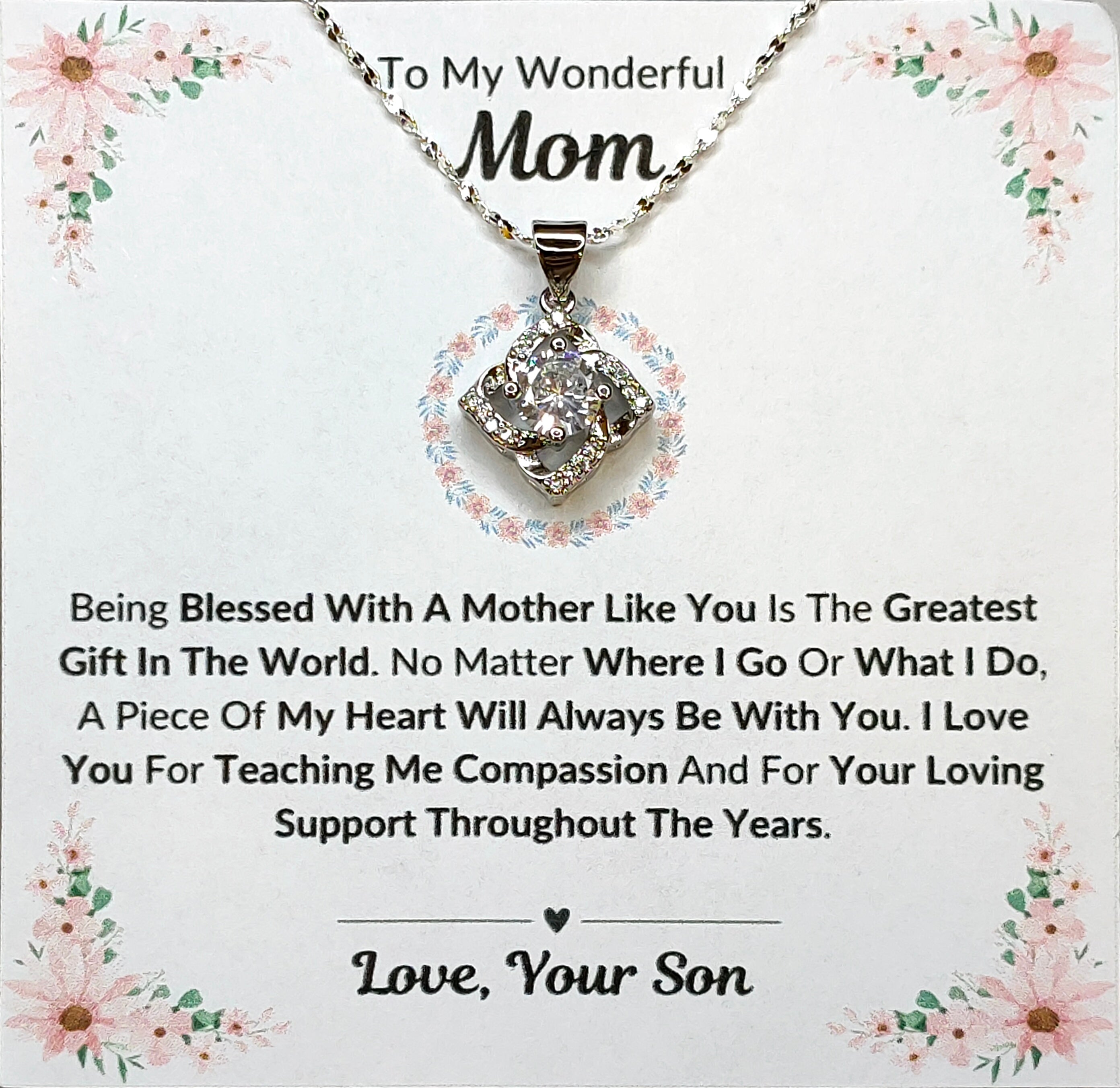 Best Gift To My Mom I Greatest Gift In The World I From Son I Elegant Love Necklace