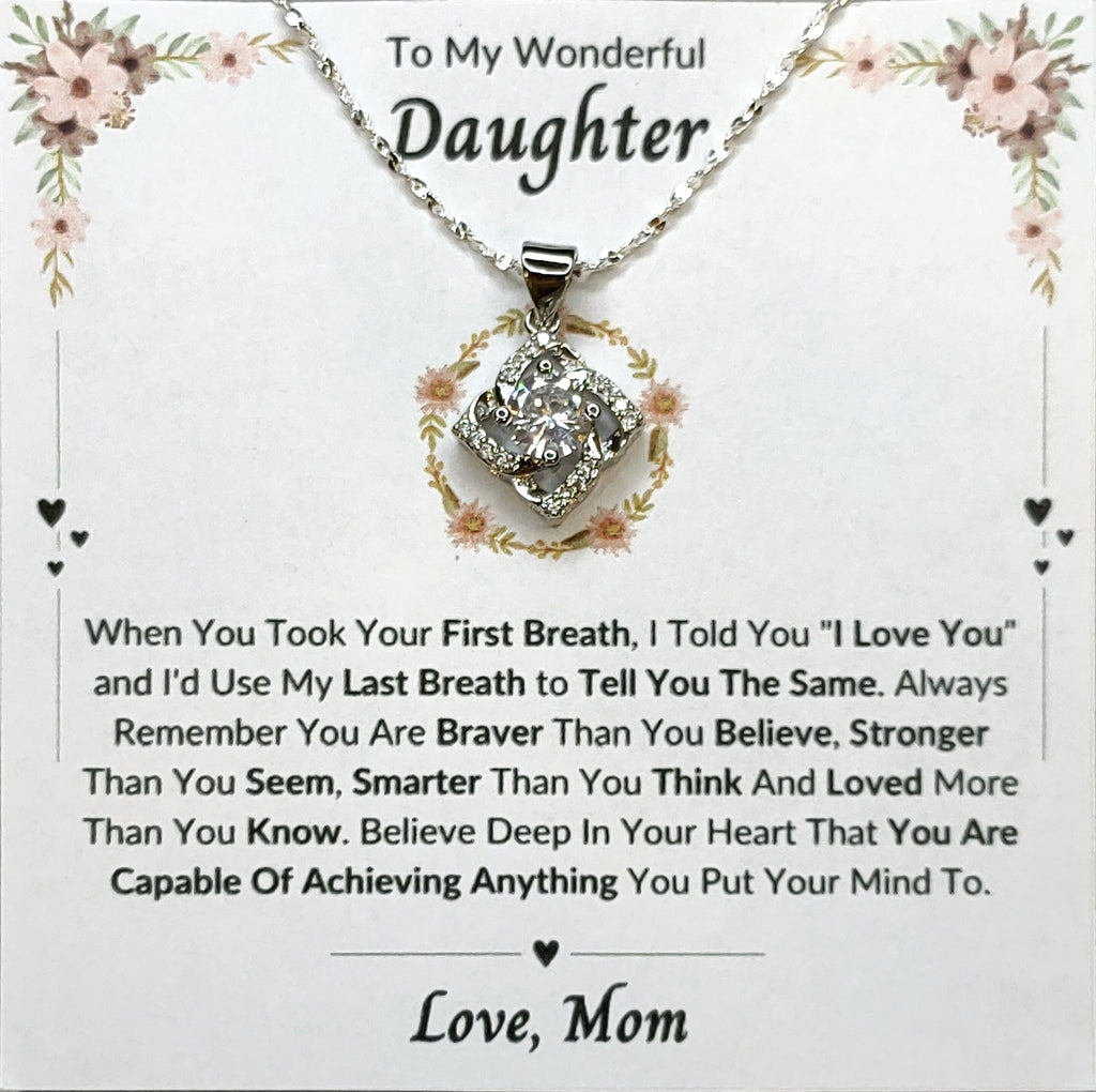Best Gift To My Daughter I Always Love You I From Mom I Elegant Love Necklace