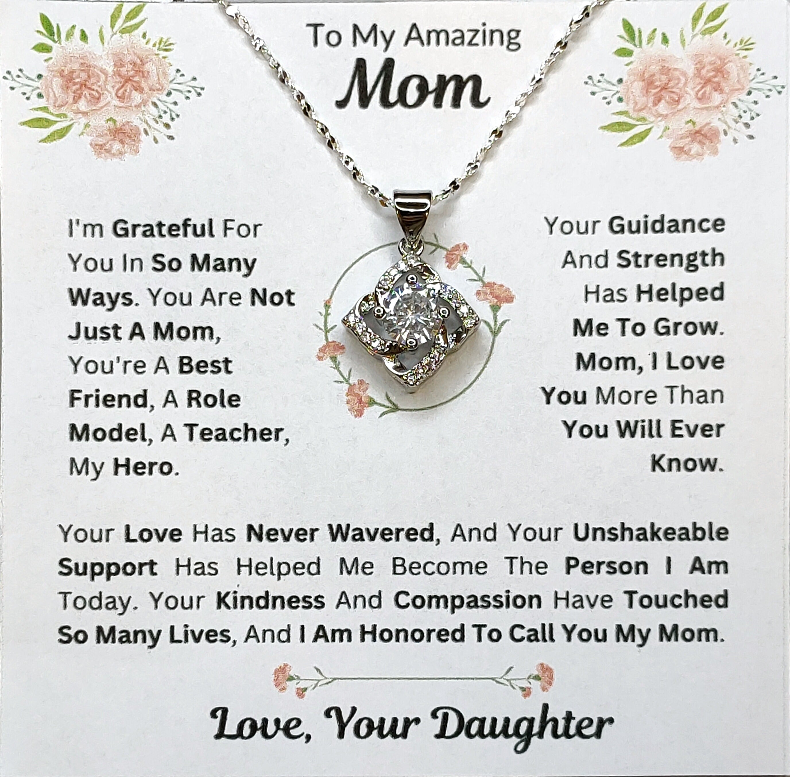 Best Gift To My Mom I Not Just A Mom I From Daughter I Elegant Love Necklace
