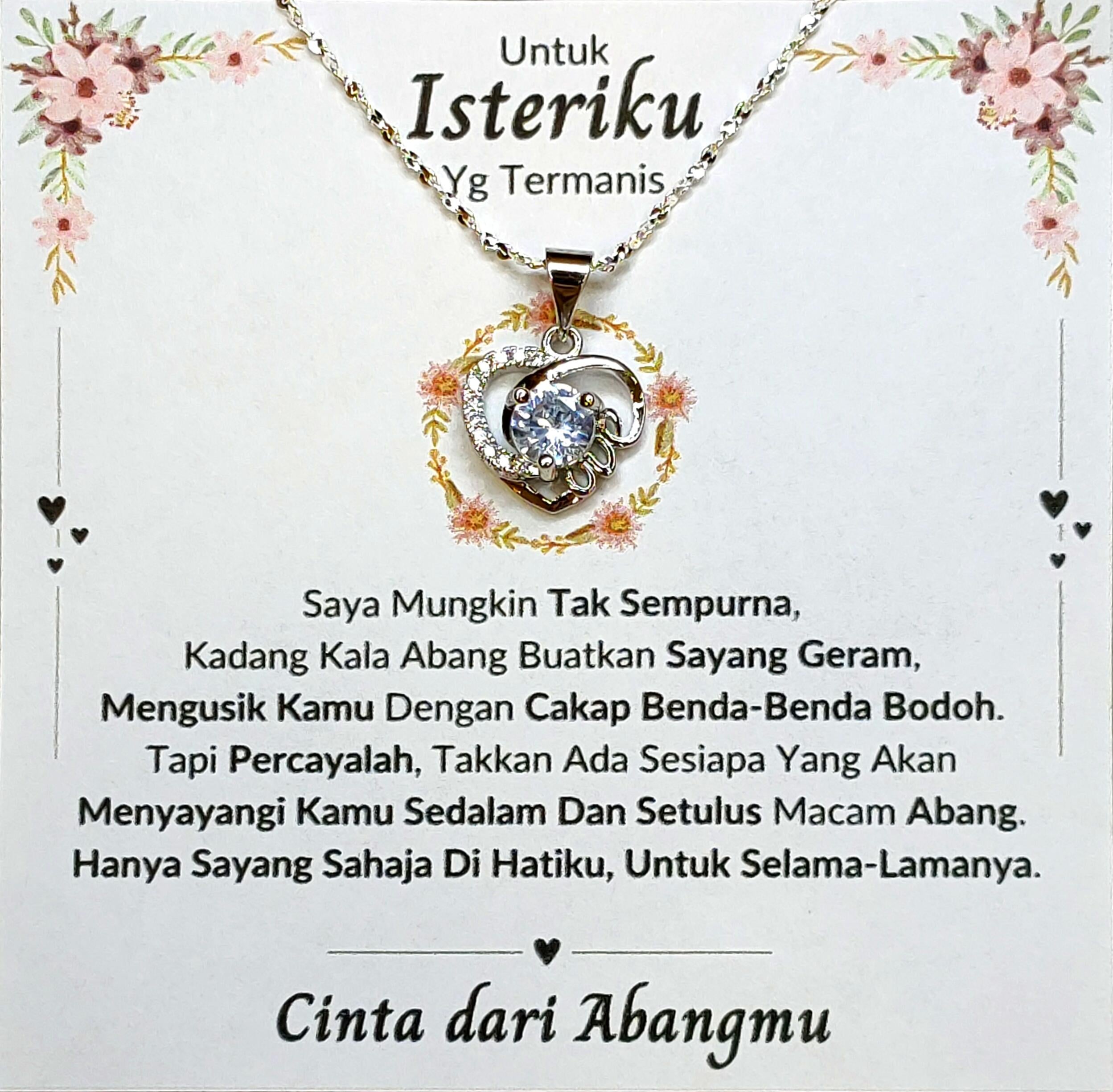 Hadiah Terbaik Untuk Isteriku I Sayang Selama-lamanya I Love Heart Necklace