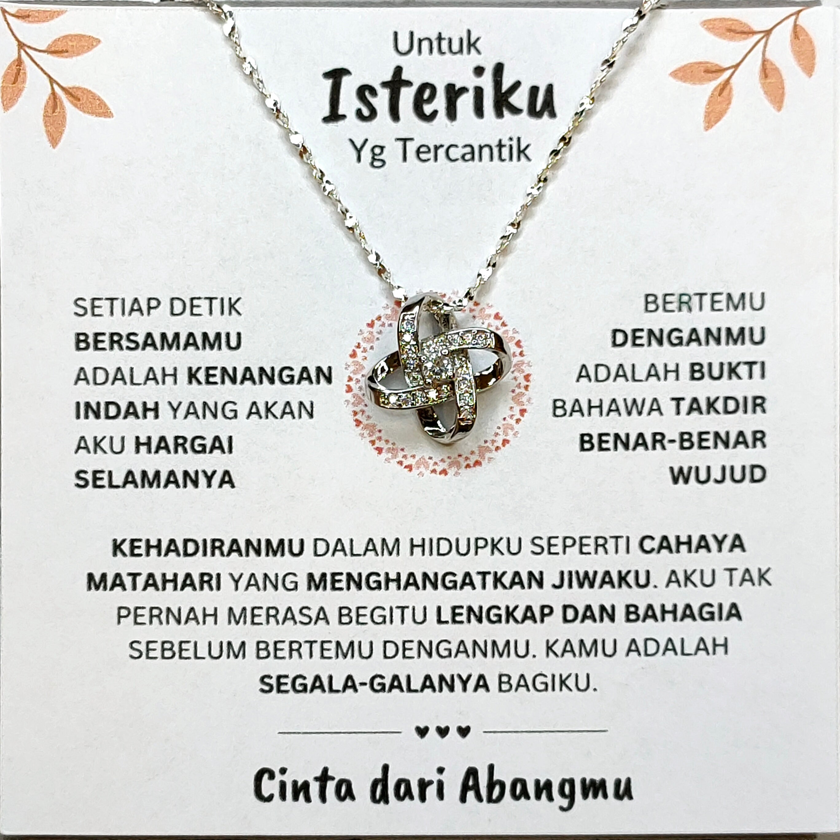 Hadiah Terbaik Untuk Isteriku I Lengkap dan Bahagia I Love Knot Necklace