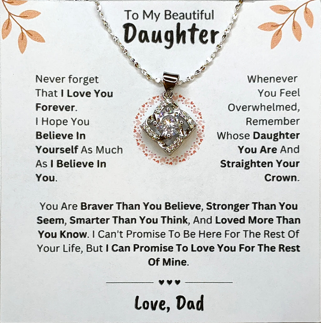 Best Gift To My Daughter I Love You Forever I From Dad I Elegant Love Necklace