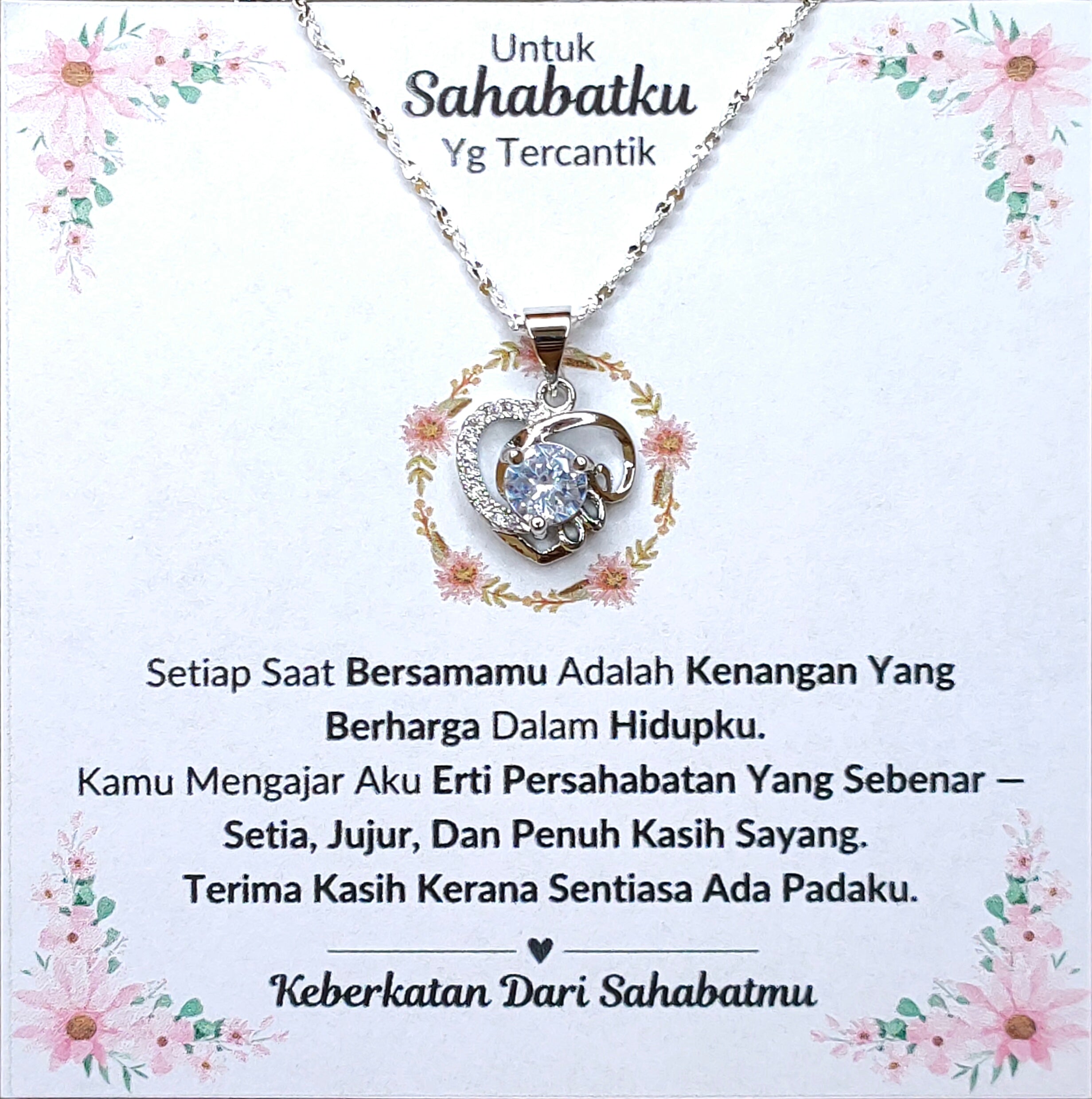 Hadiah Terbaik Untuk Sahabatku I Kenangan Yang Berharga I Love Heart Necklace