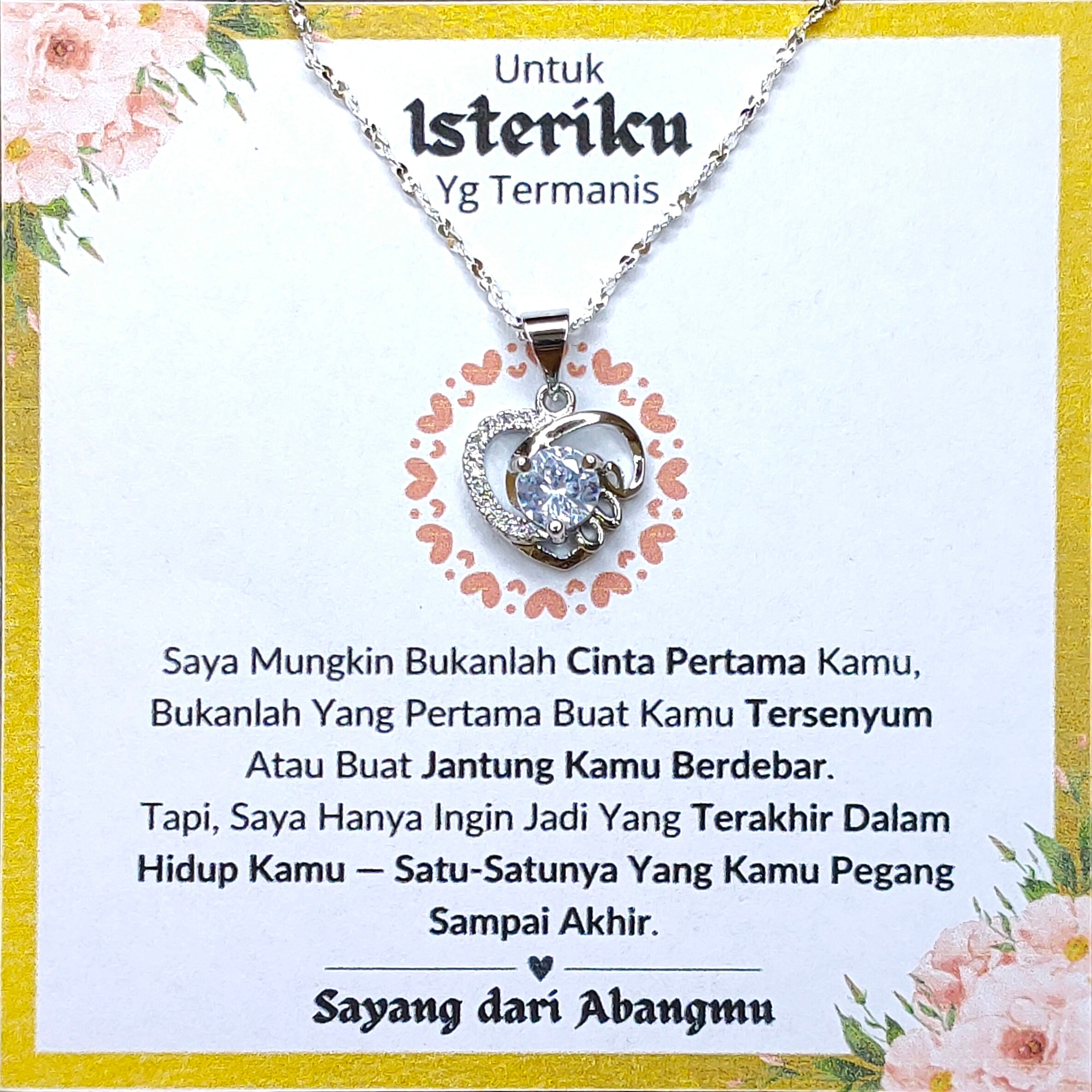 Hadiah Terbaik Untuk Isteriku I Jadi Terakhir Dalam Hidupku I Love Heart Necklace