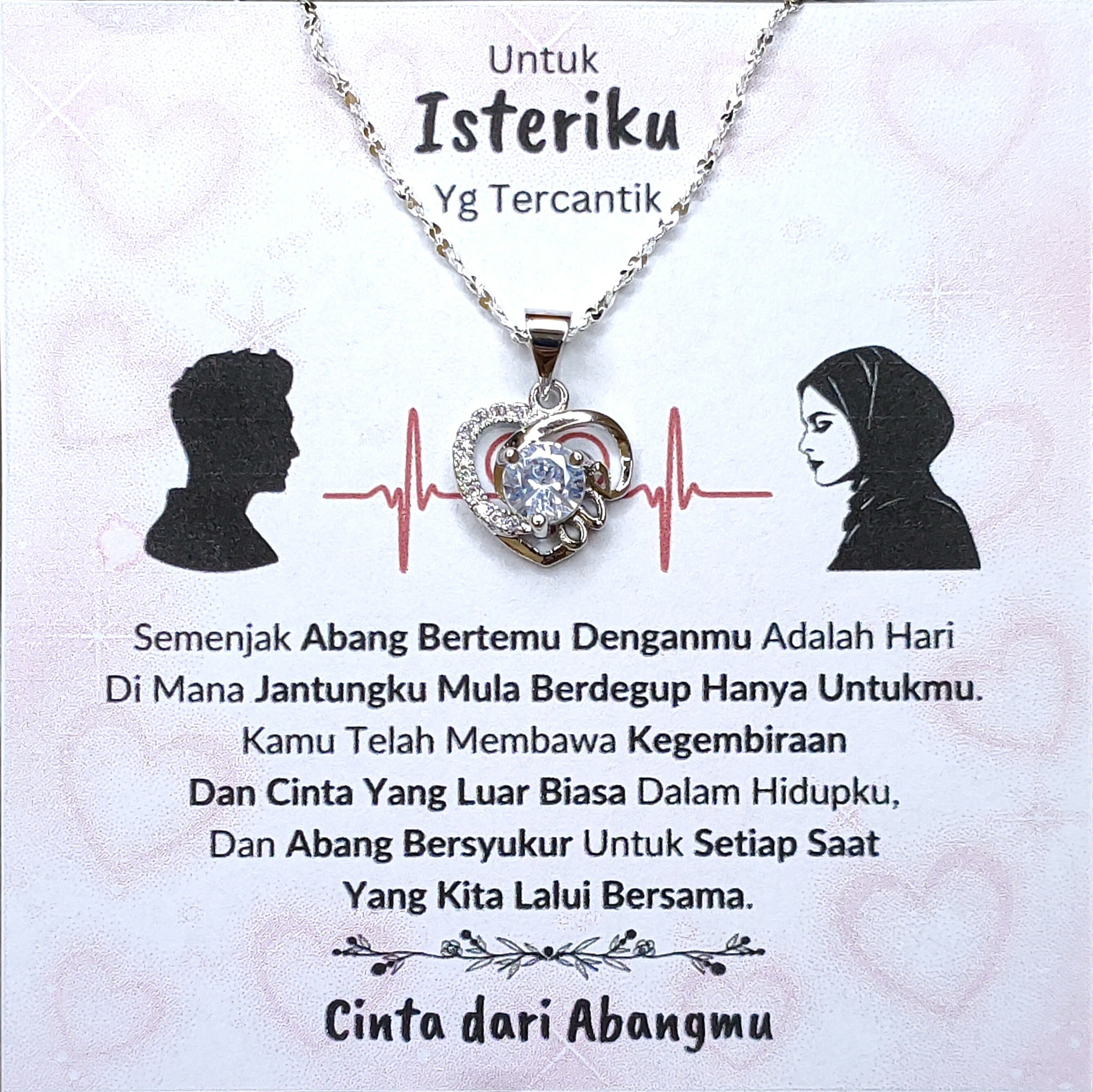 Hadiah Terbaik Untuk Isteriku I Cinta Yang Luar Biasa I Love Heart Necklace