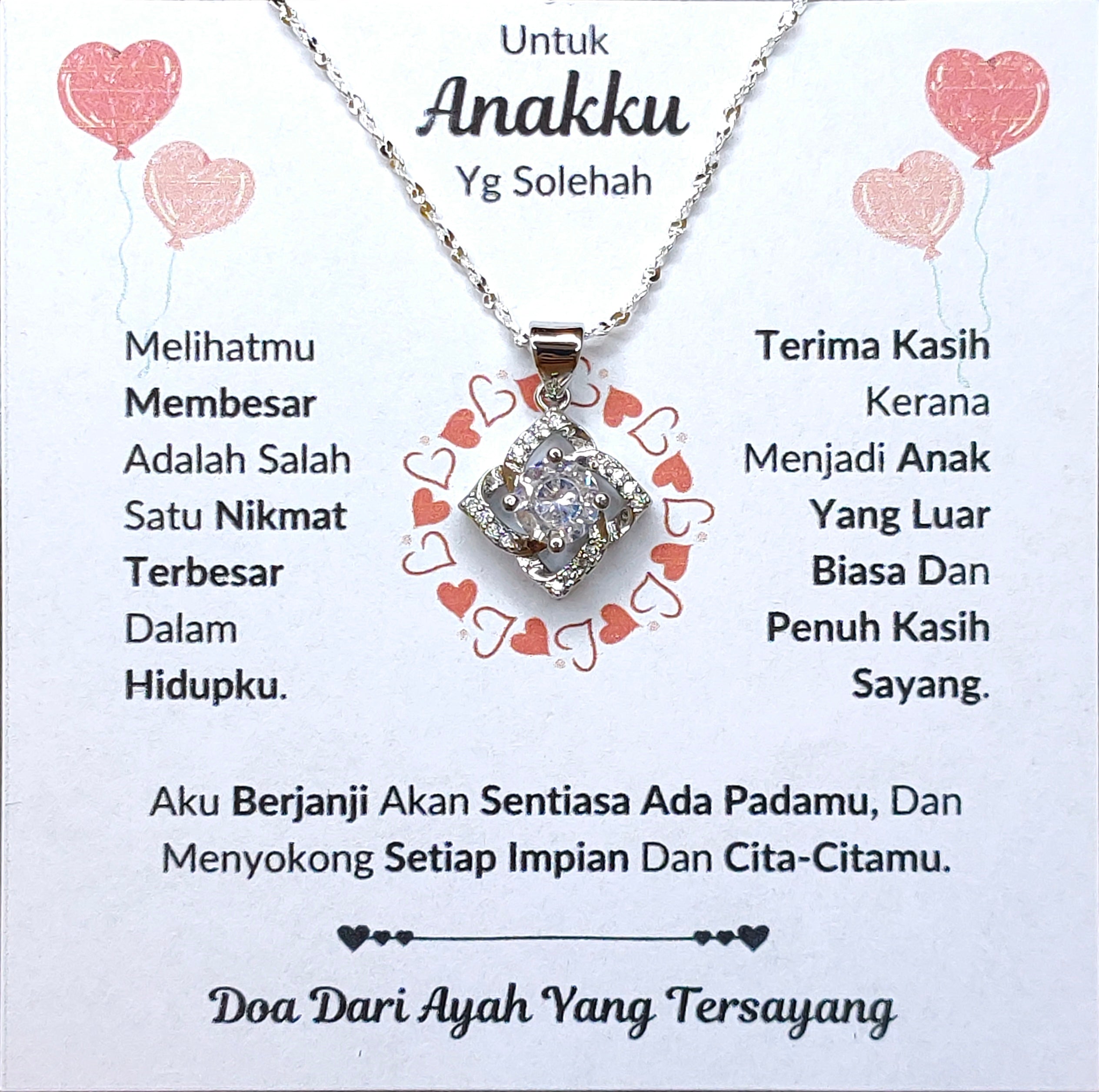 Hadiah Terbaik Untuk Anakku I Sentiasa Ada Padamu I Dari Ayah I Elegant Love Necklace