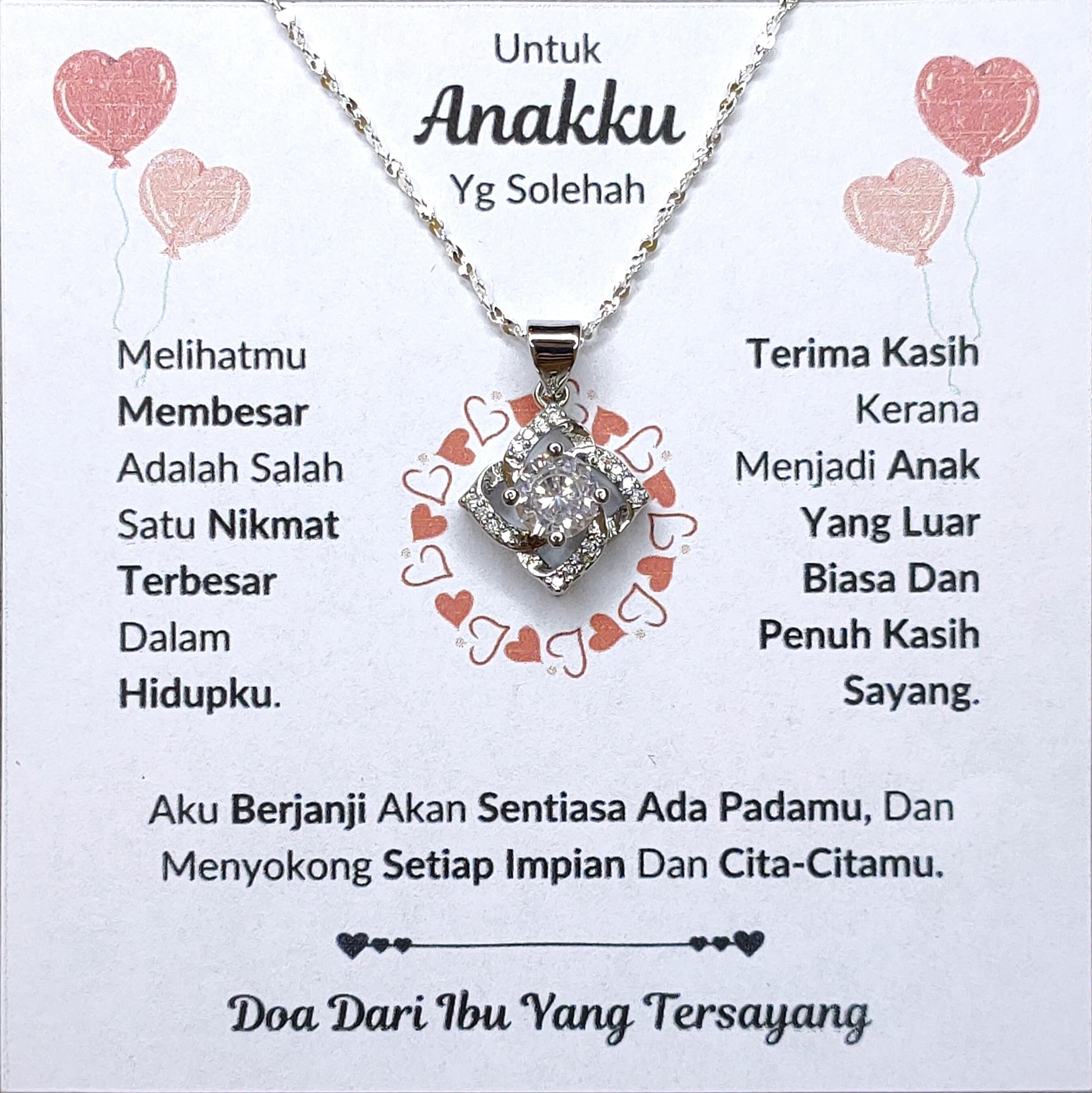 Hadiah Terbaik Untuk Anakku I Sentiasa Ada Padamu I Dari Ibu I Elegant Love Necklace