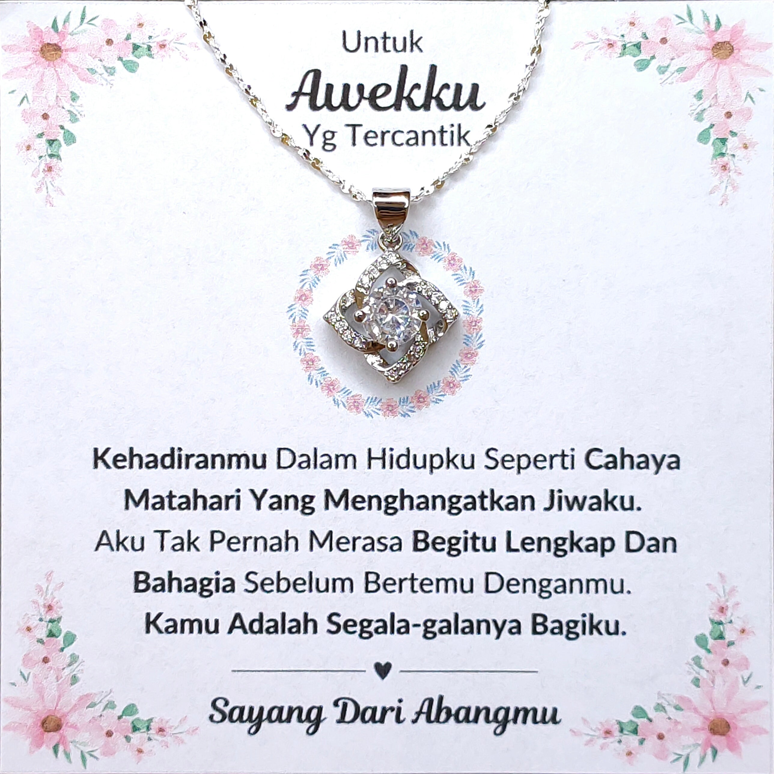 Hadiah Terbaik Untuk Awekku I Lengkap Dan Bahagia I Elegant Love Necklace