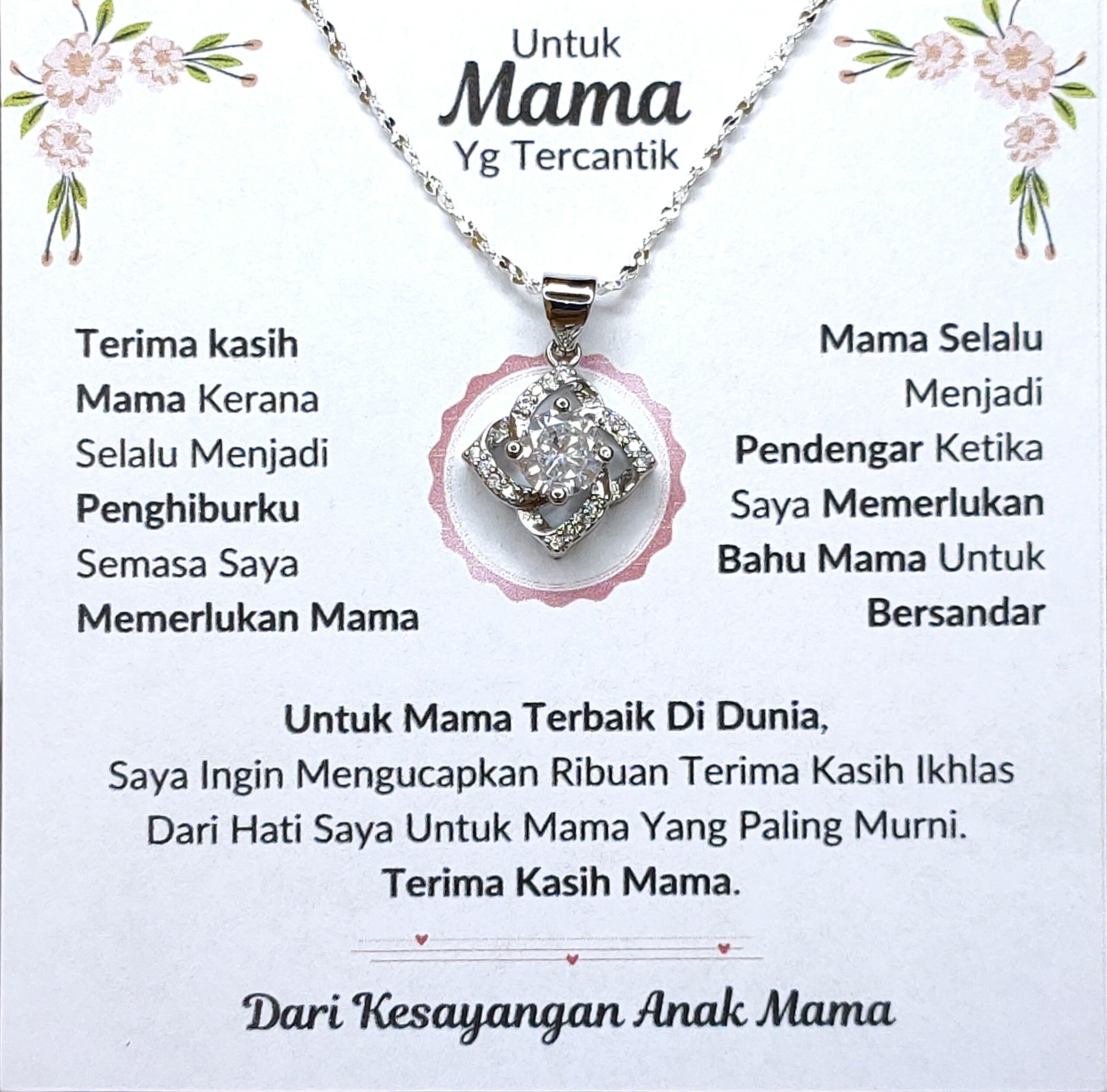 Hadiah Terbaik Untuk Mama Terbaik Di Dunia I Elegant Love Necklace