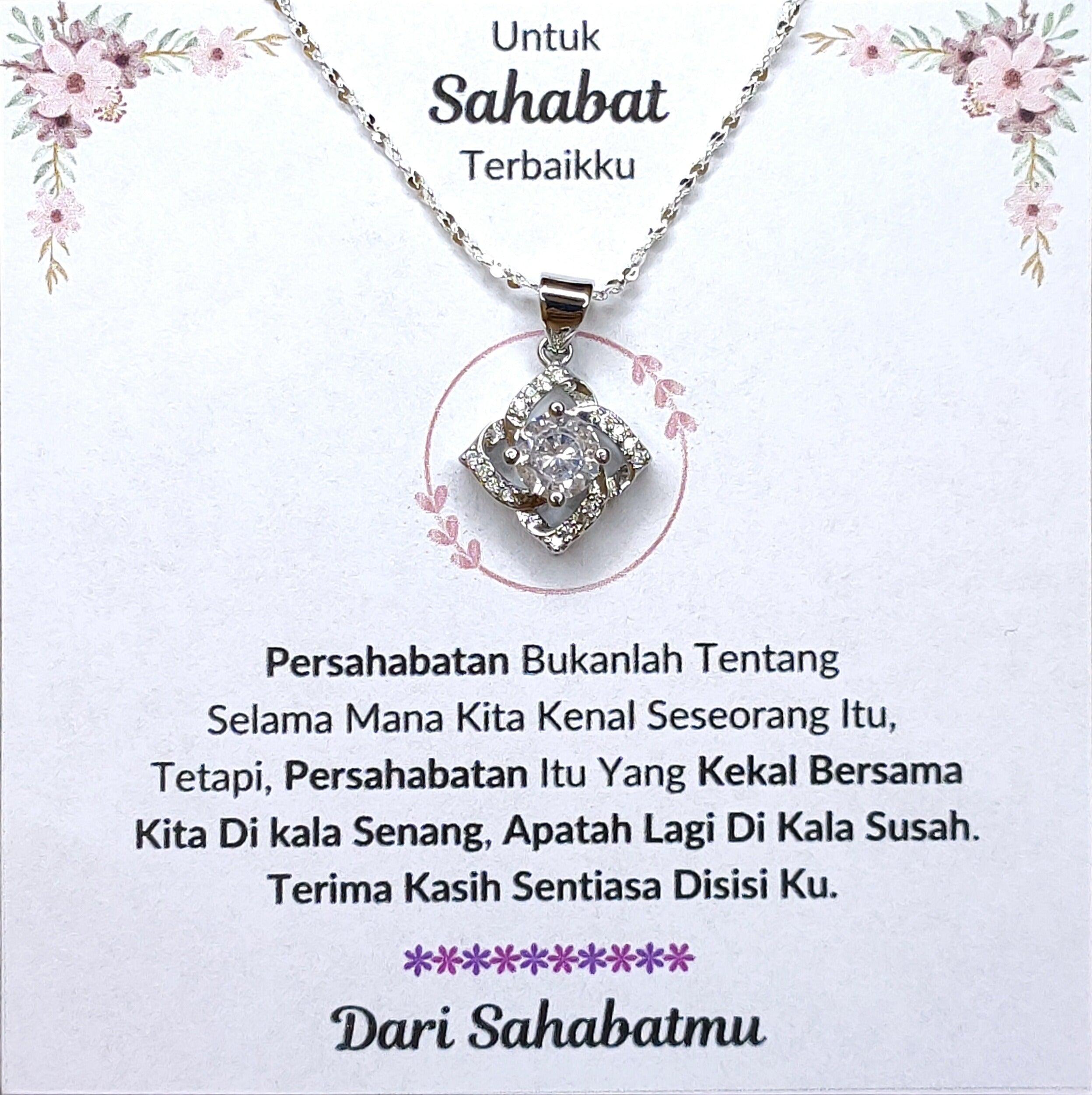 Hadiah Terbaik Untuk Sahabat Terbaikku I Sentiasa Disisi Ku I Elegant Love Necklace
