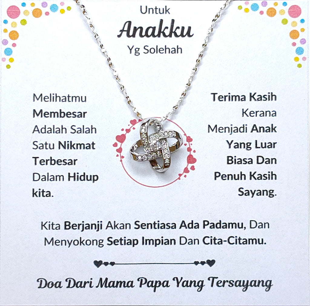 Hadiah Terbaik Untuk Anakku I Sentiasa Ada Padamu I Dari MamaPapa I Love Knot Necklace
