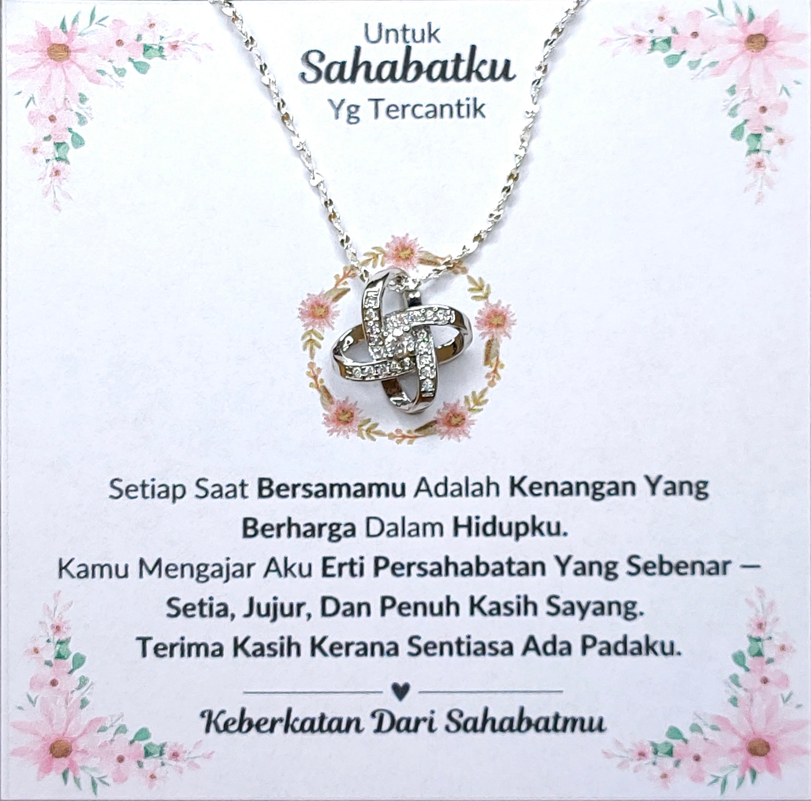 Hadiah Terbaik Untuk Sahabatku I Kenangan Yang Berharga  I Love Knot Necklace