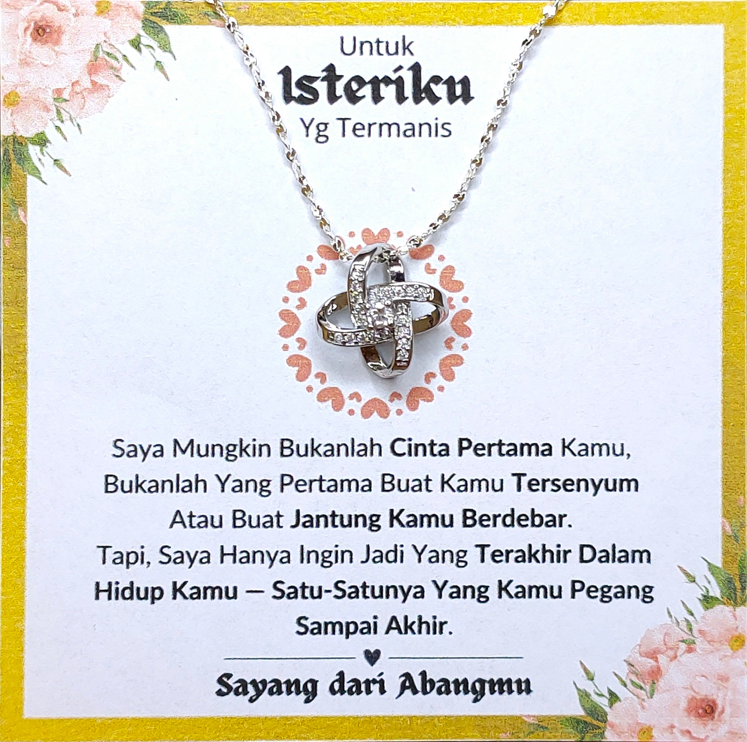 Hadiah Terbaik Untuk Isteriku I Jadi Terakhir Dalam Hidupku I Love Knot Necklace