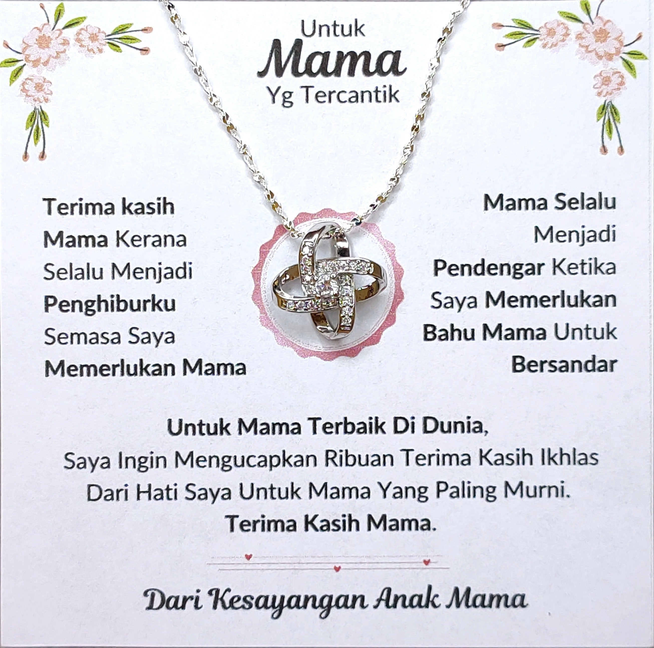 Hadiah Terbaik Untuk Mama Terbaik Di Dunia I Love Knot Necklace
