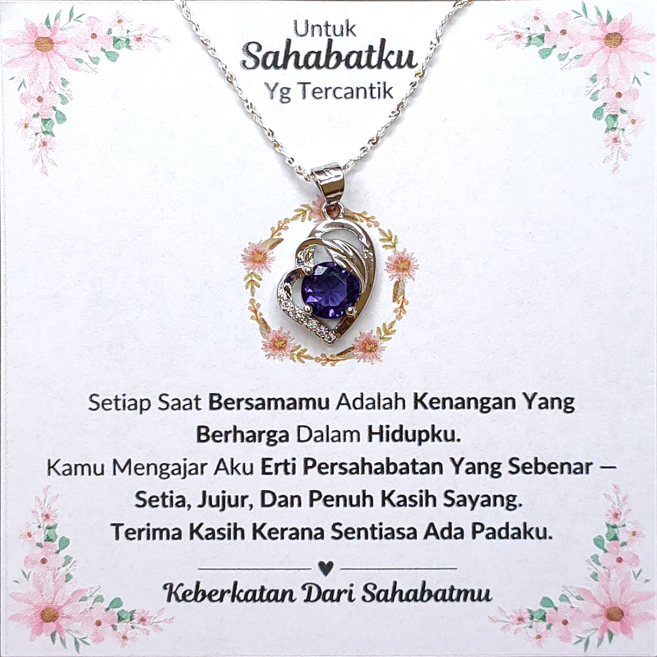 Hadiah Terbaik Untuk Sahabatku I Kenangan Yang Berharga I Purple Love Necklace