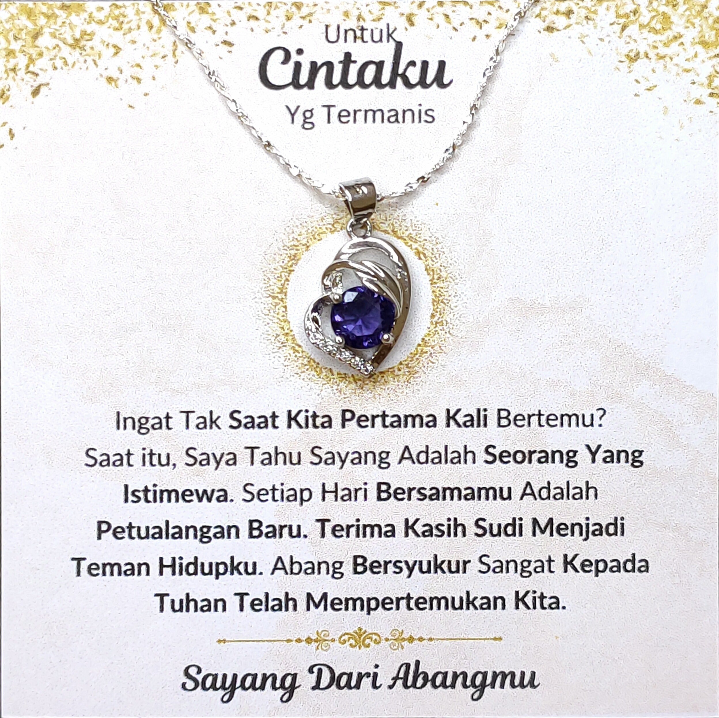 Hadiah Terbaik Untuk Cintaku I Seorang Yang Istimewa I Purple Love Necklace