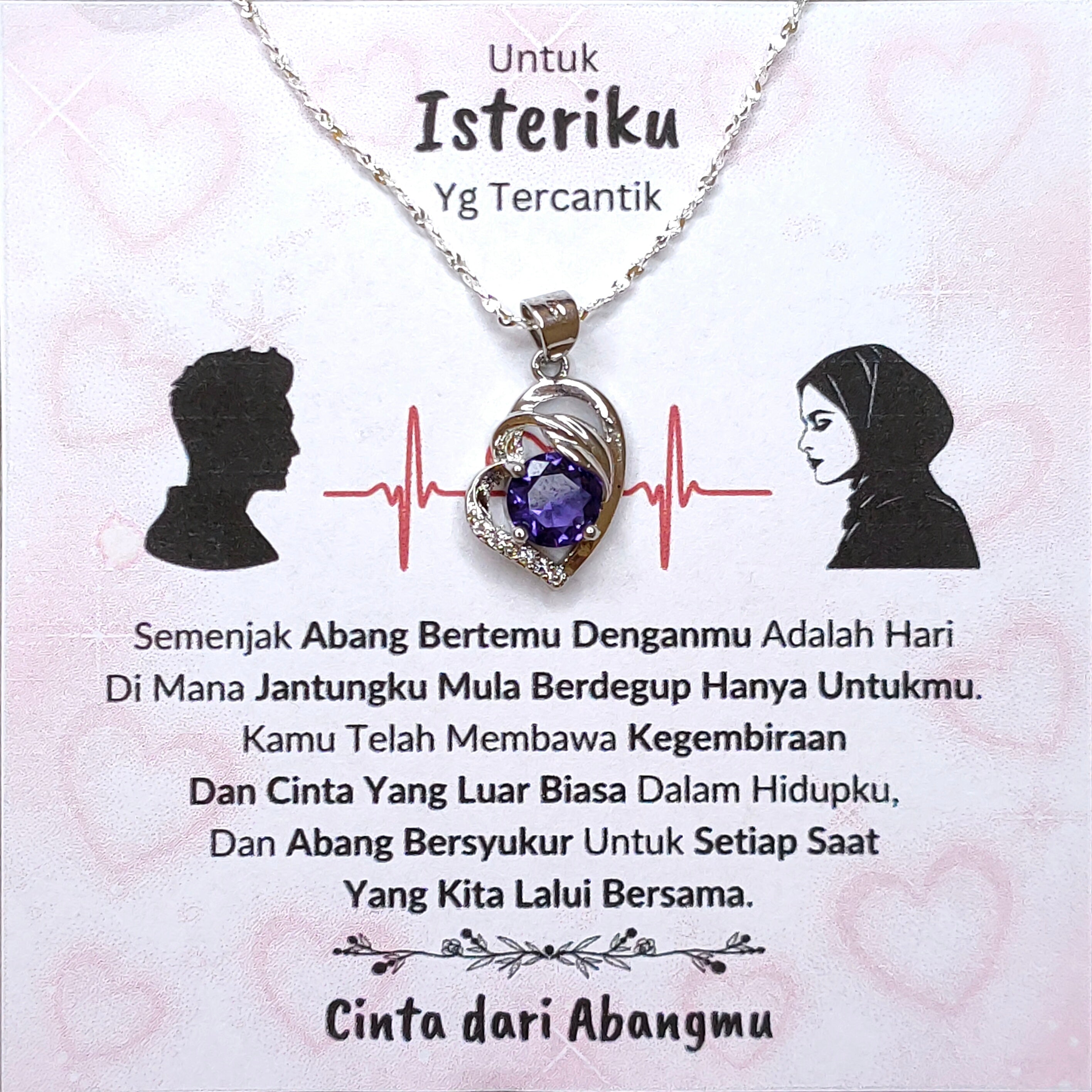 Hadiah Terbaik Untuk Isteriku I Cinta Yang Luar Biasa I Purple Love Necklace